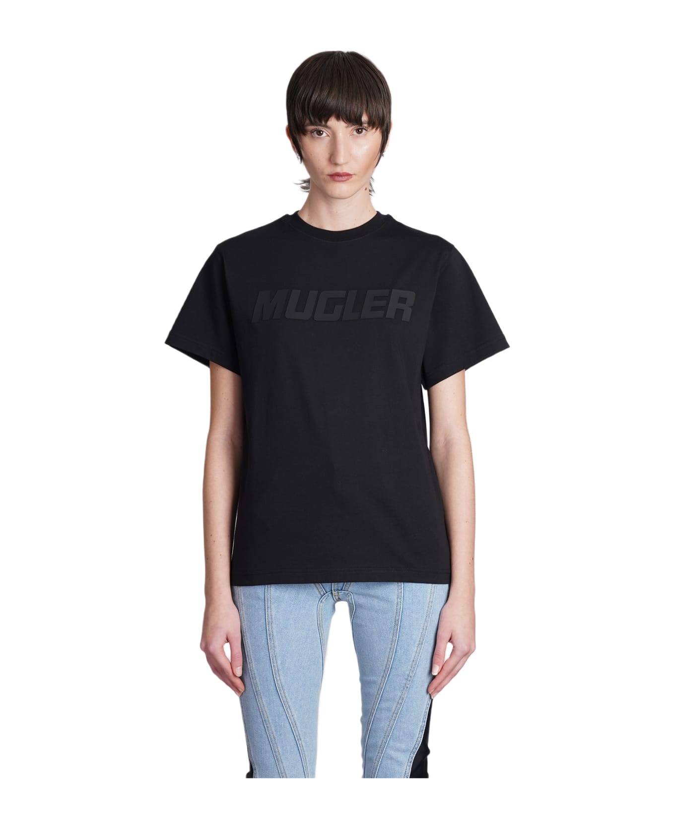 Mugler T-shirt In Black Cotton - black