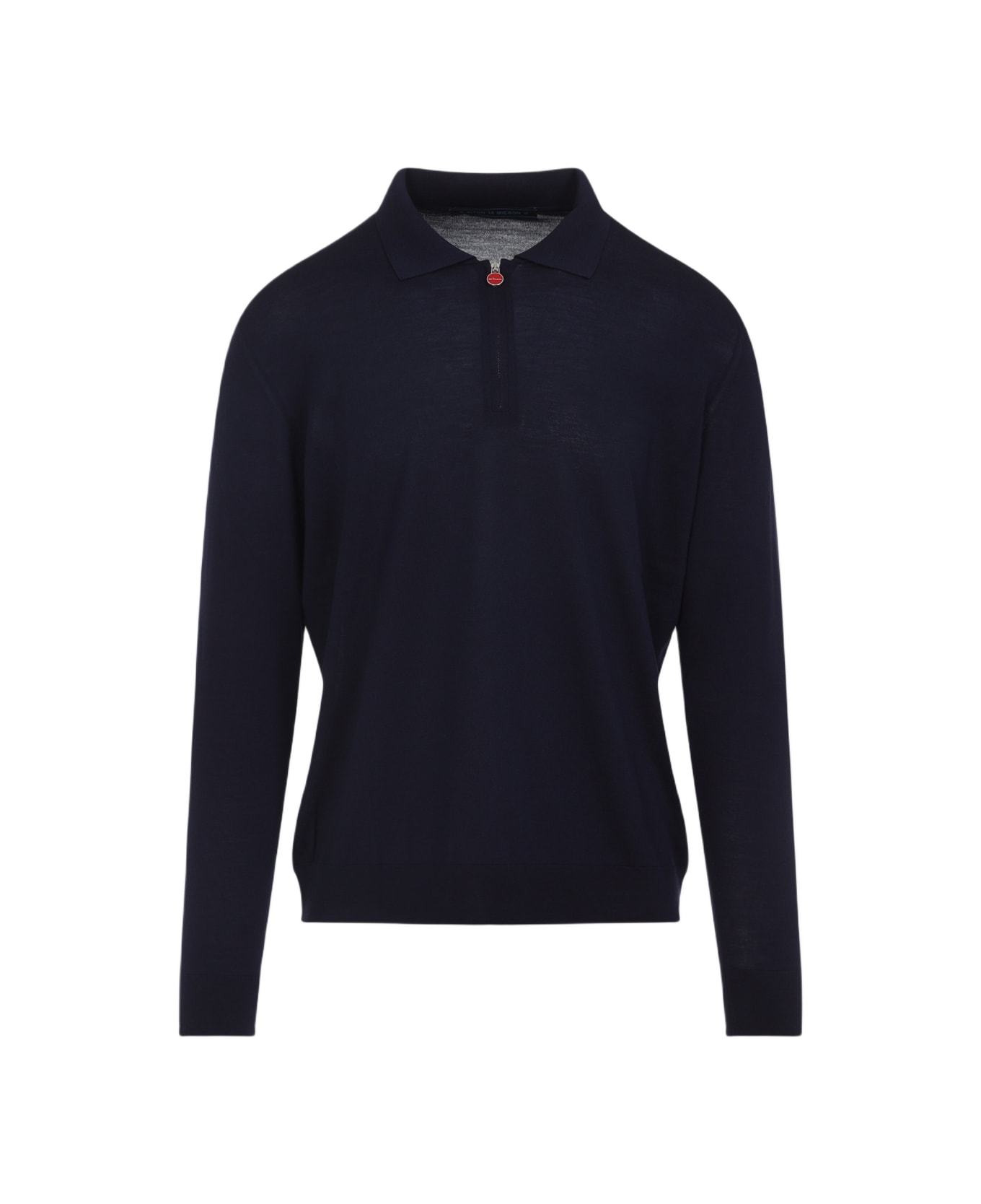 Kiton Long Sleeves Polo Shirt - Navy Blue
