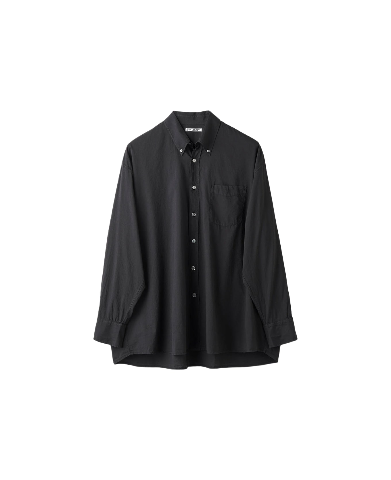 Our Legacy Borrowed Bd Shirt Black cotton voile button-down shirt - Borrowed BD shirt - Nero
