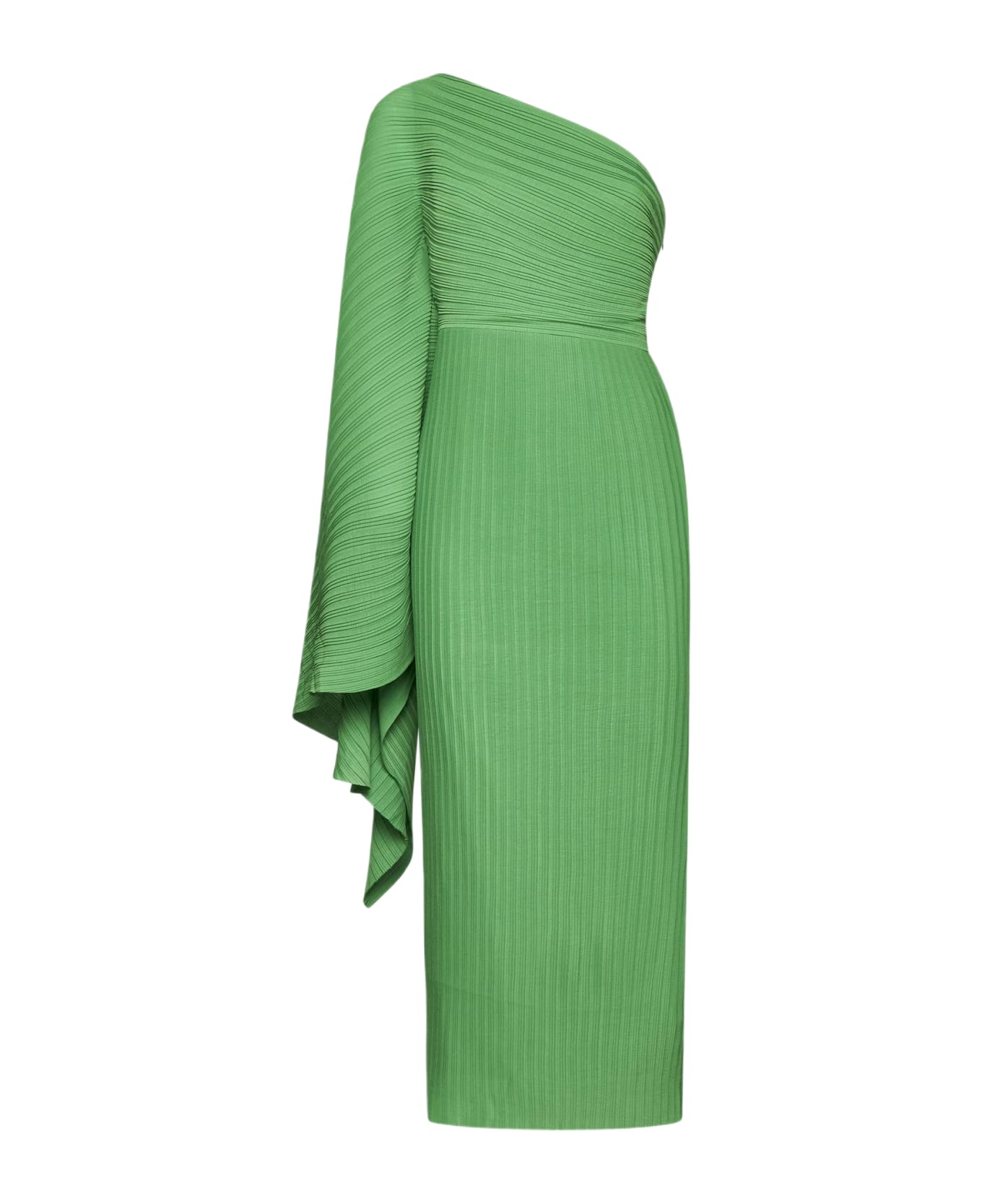Solace London Lenna Pleated Crepe Midi Dress - Bright green ワンピース＆ドレス