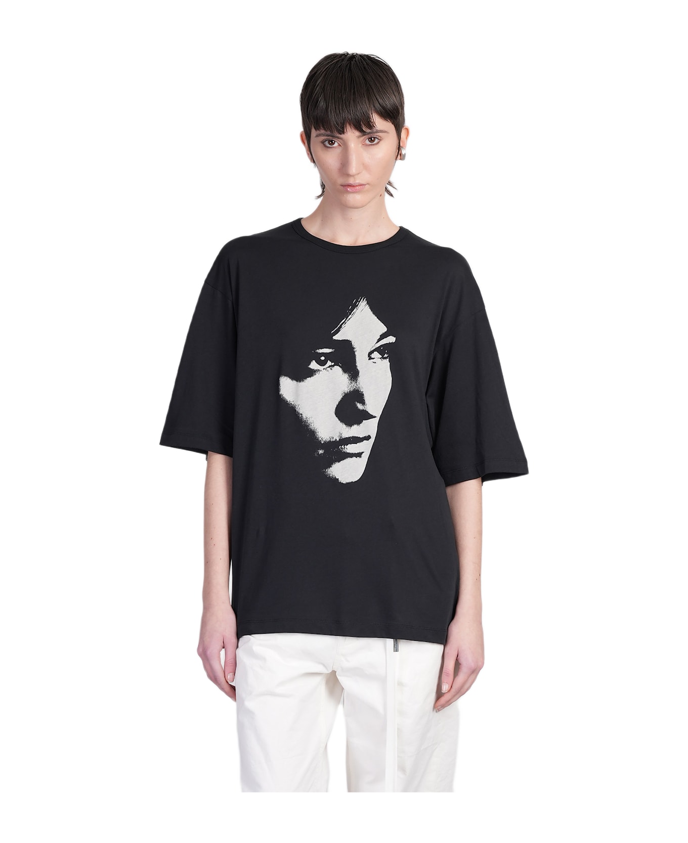 Ann Demeulemeester Aga T-shirt In Black Cotton - black