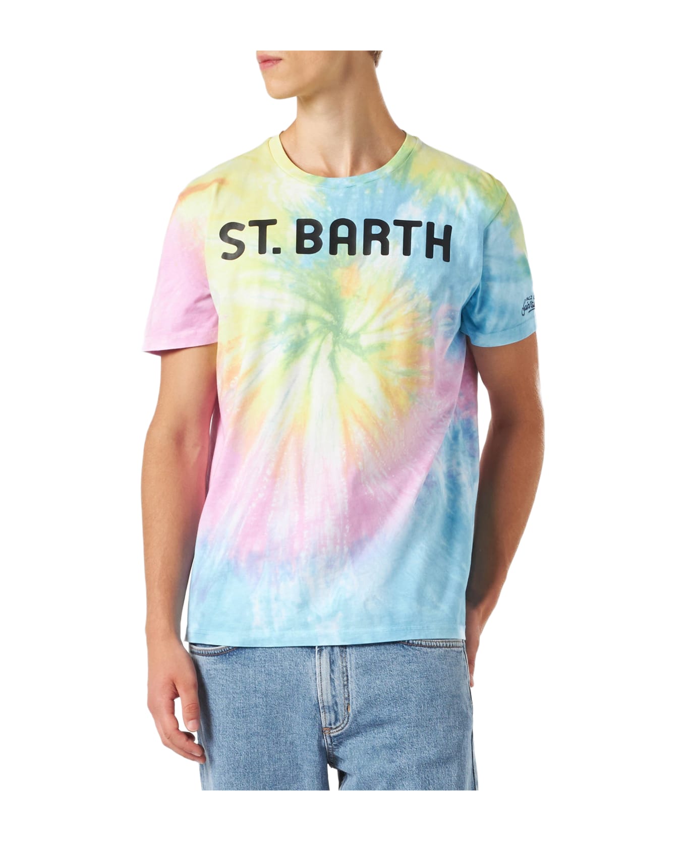 MC2 Saint Barth St. Barth Tie Dye Fluo Man T-shirt - MULTICOLOR