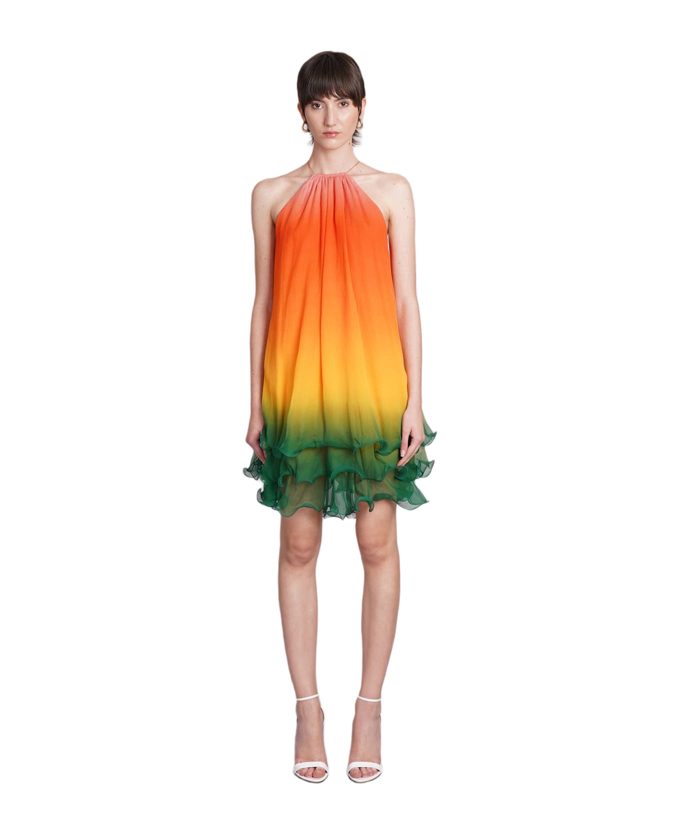 Casablanca Multicolor Silk Dress - RAINBOW GRADIENT ワンピース＆ドレス