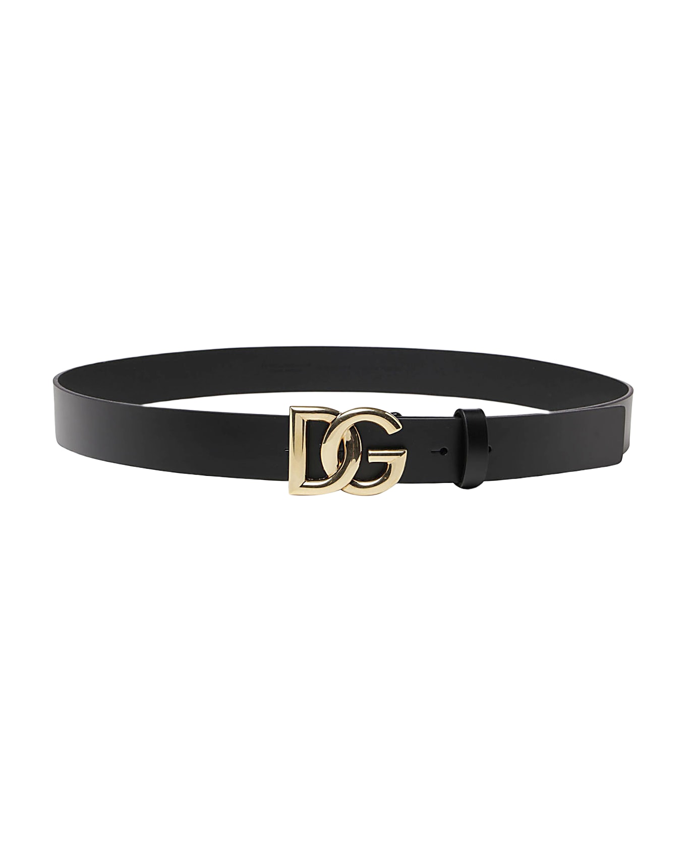 Dolce 
Gabbana Black And Gold Leather Belt - Black