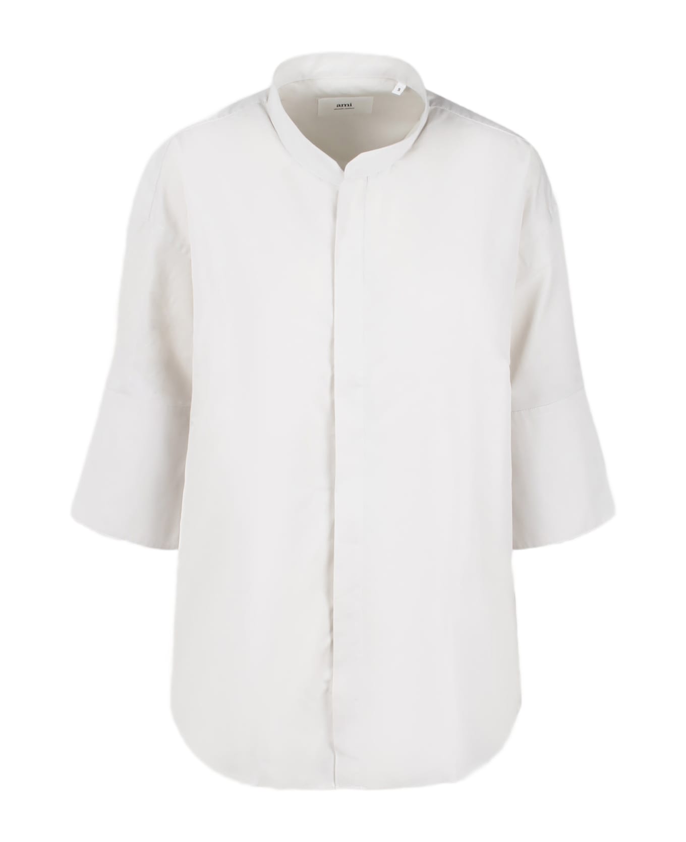 Ami Alexandre Mattiussi Mao Collar Oversize Shirt - White