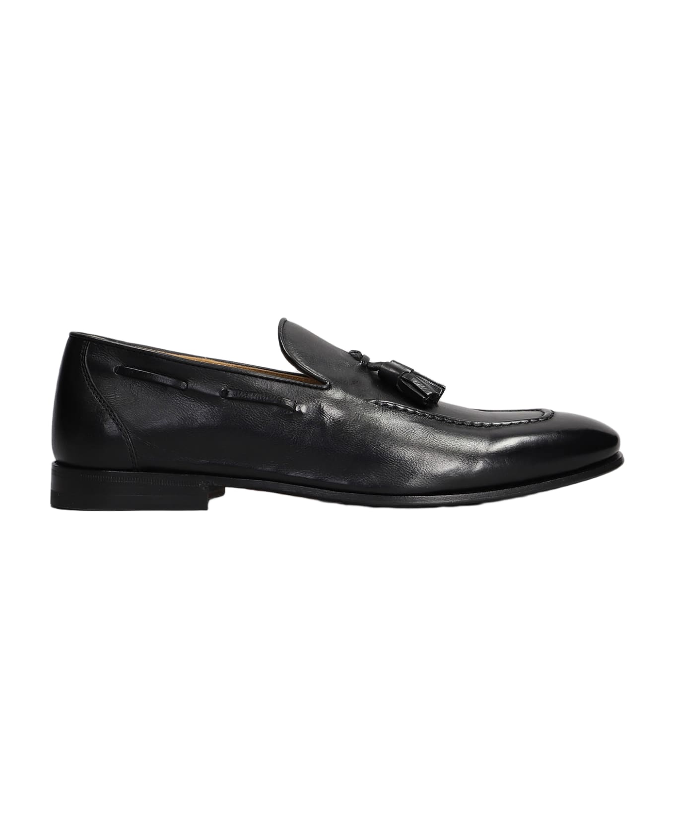 Henderson Baracco Loafers In Black Leather - black ローファー＆デッキシューズ