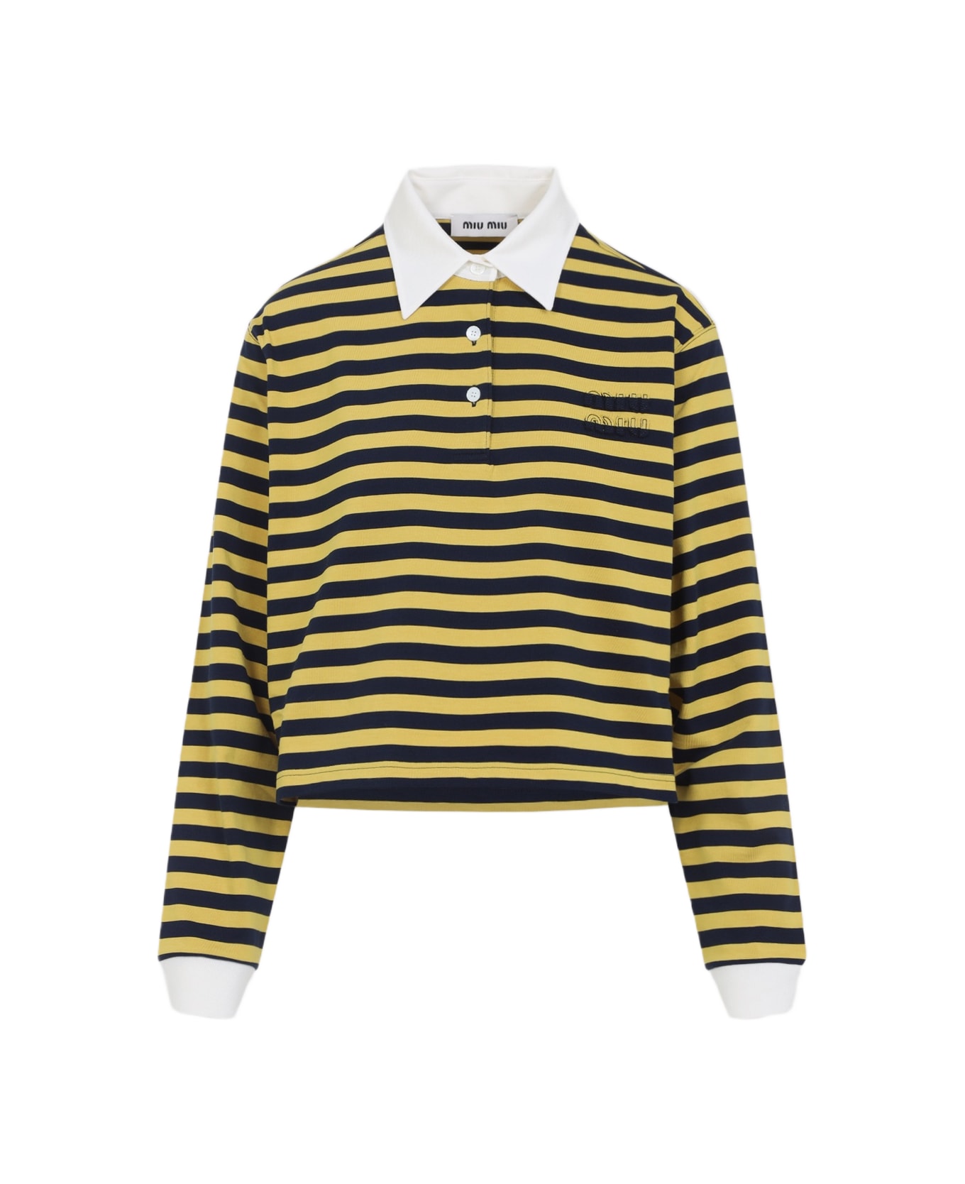 Miu Miu Cotton Polo - Qg Blu Giallo Bianco