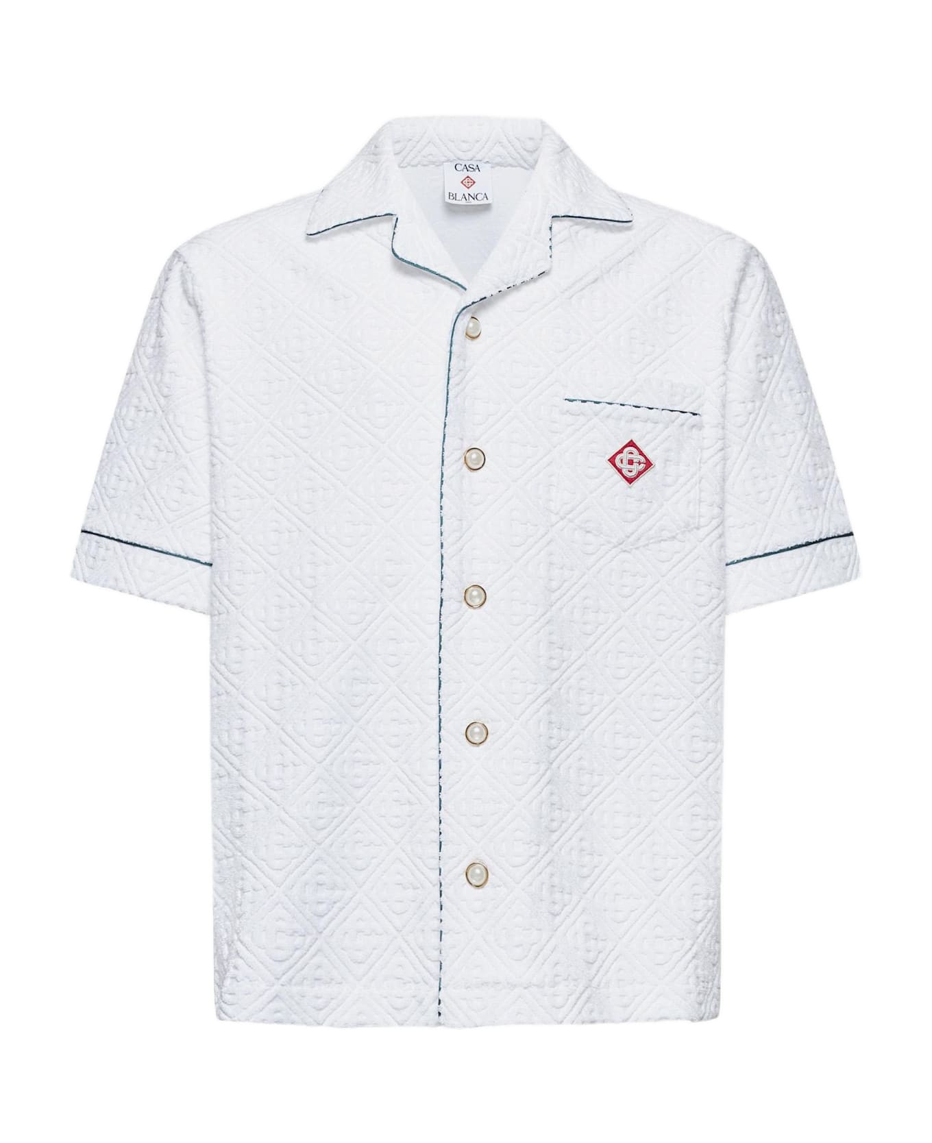Casablanca White Monogram Terry Shirt - Bianco