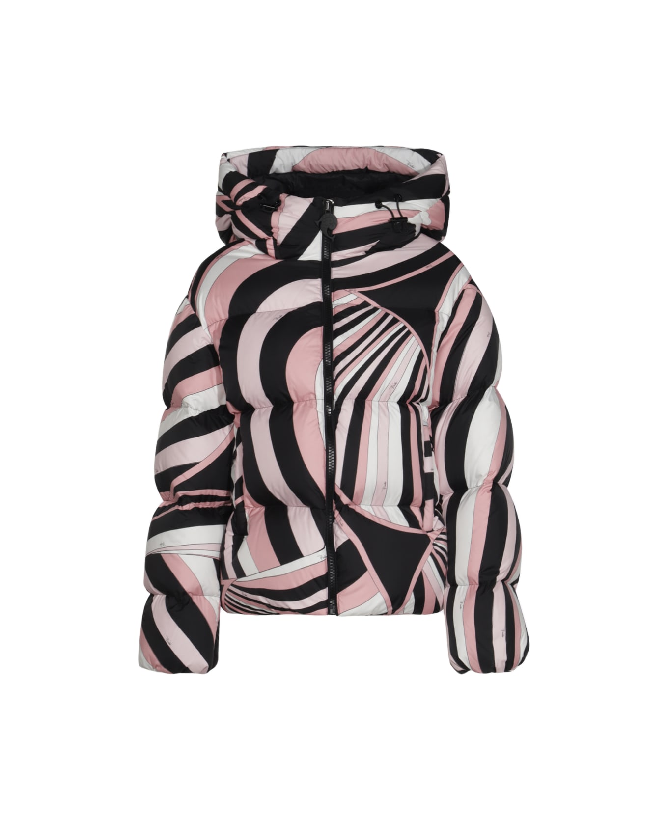 Pucci Multicolor Down Jacket - Nero rosa