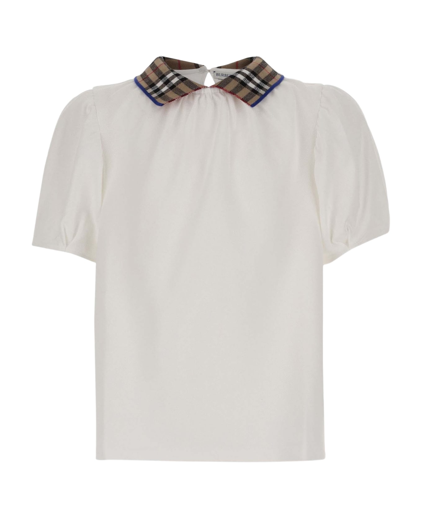 Burberry Cotton Polo Shirt With Check Pattern - White Tシャツ＆ポロシャツ
