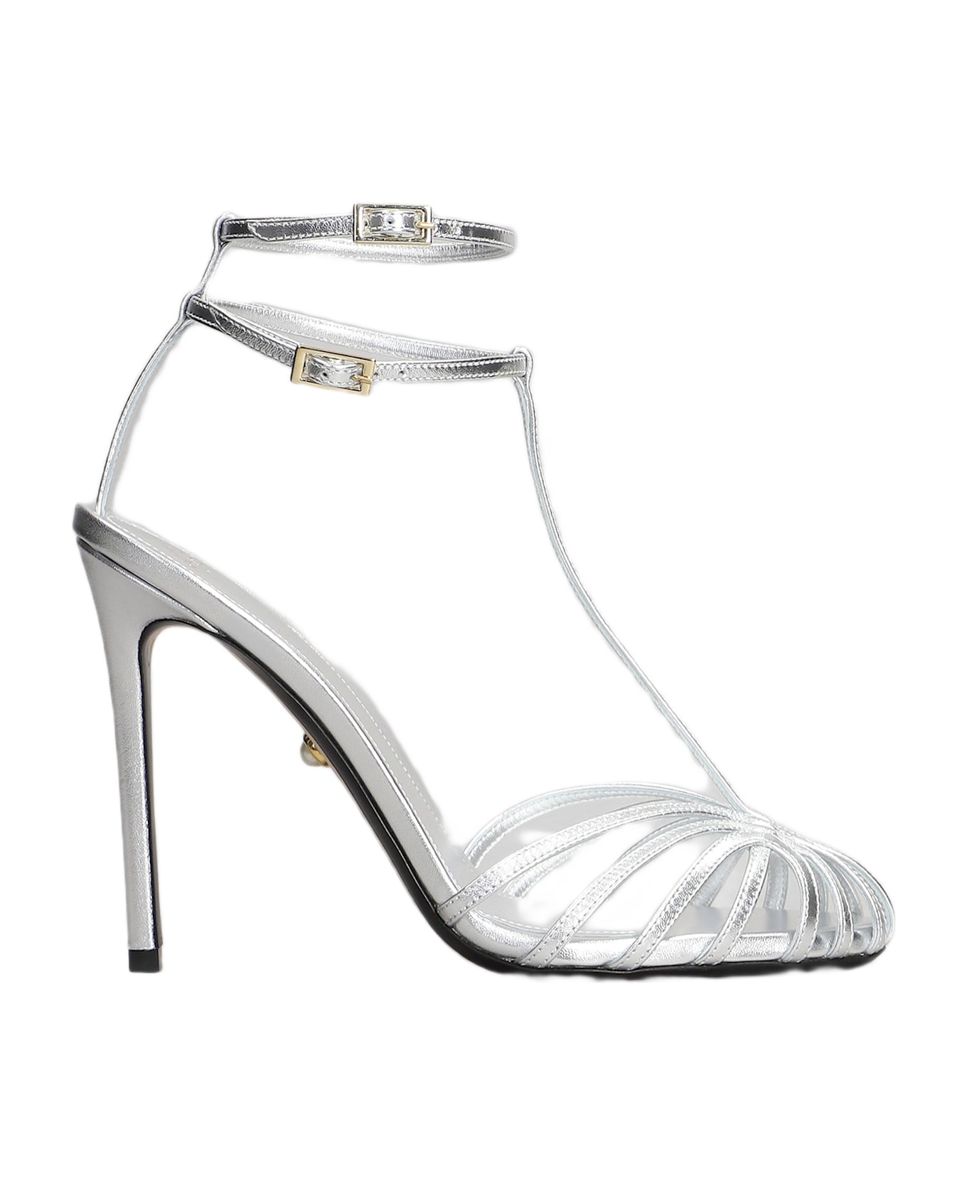 Alevì Stella 110 Sandals In Silver Leather - silver