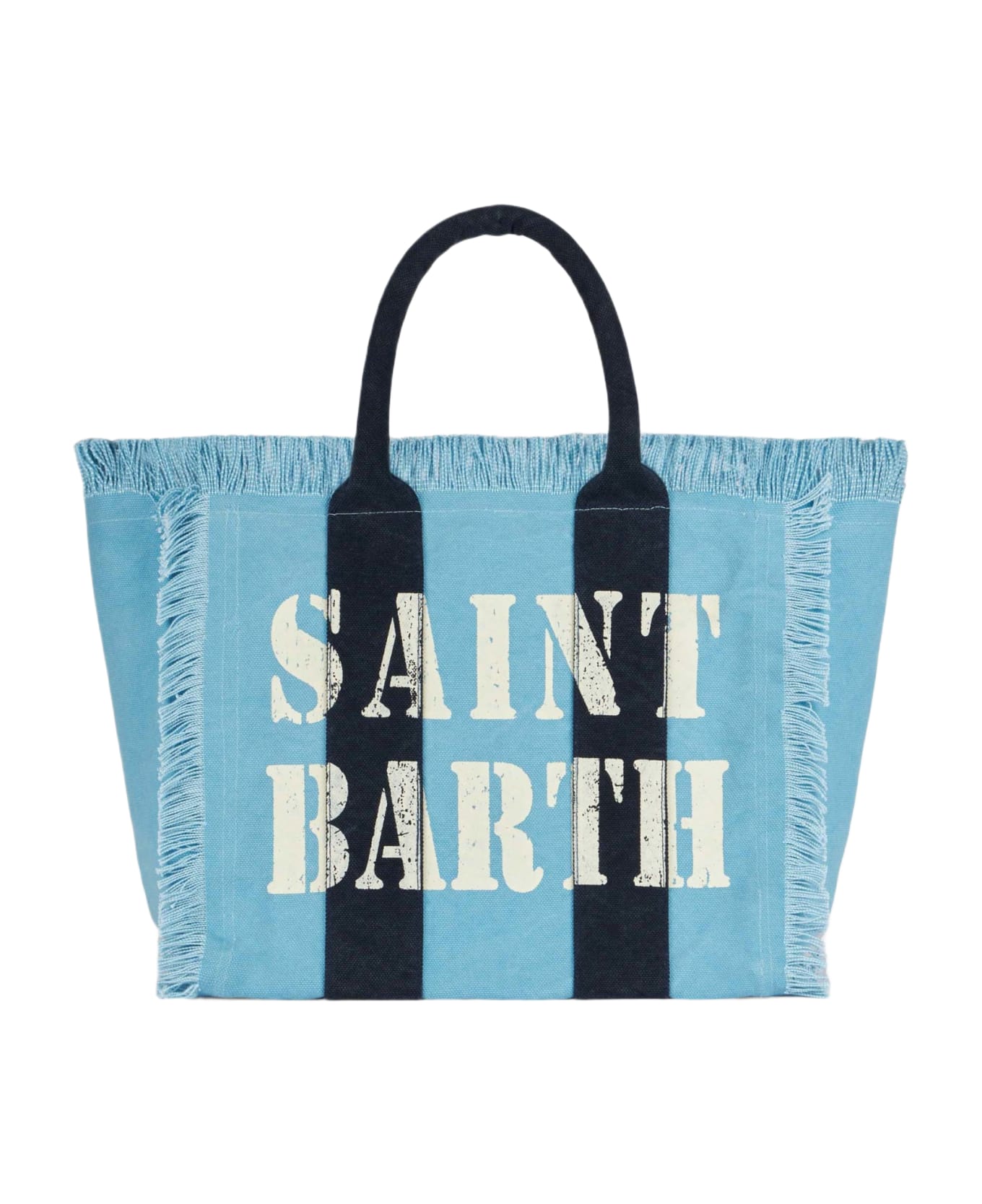 MC2 Saint Barth Vanity Canvas Shoulder Bag With Saint Barth Logo - BLUE