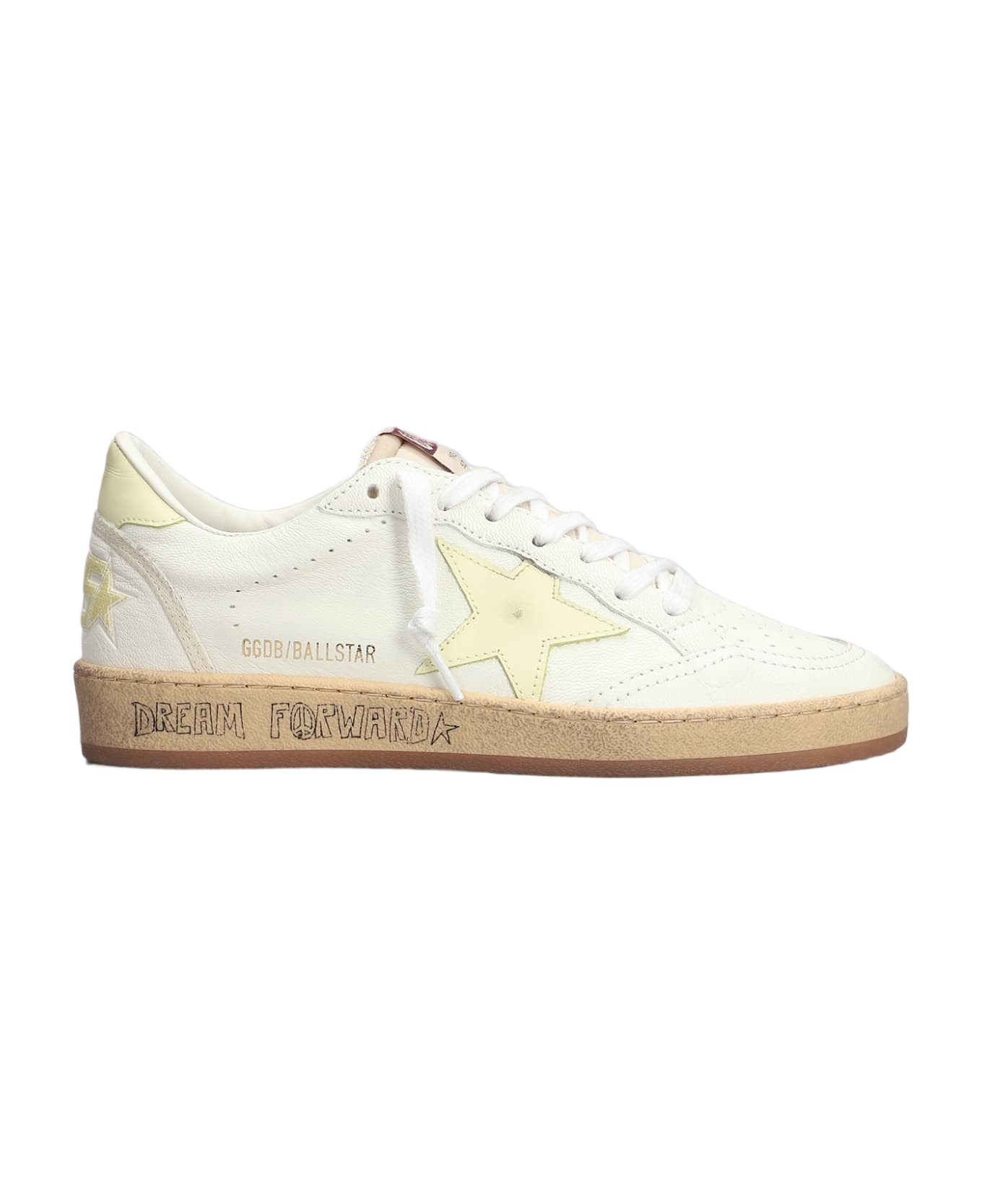 Golden Goose Ball Star Sneakers In White Leather - white