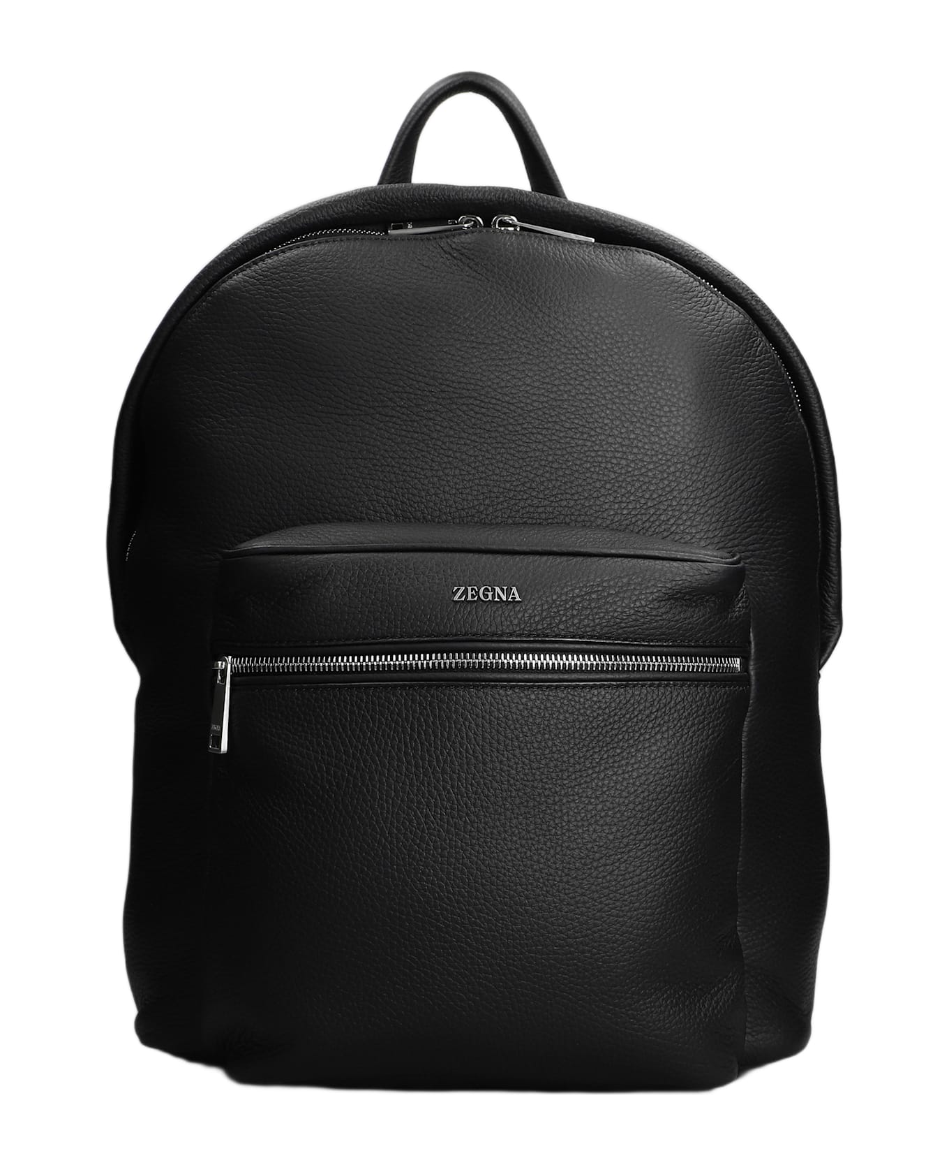Zegna Backpack In Black Leather - black