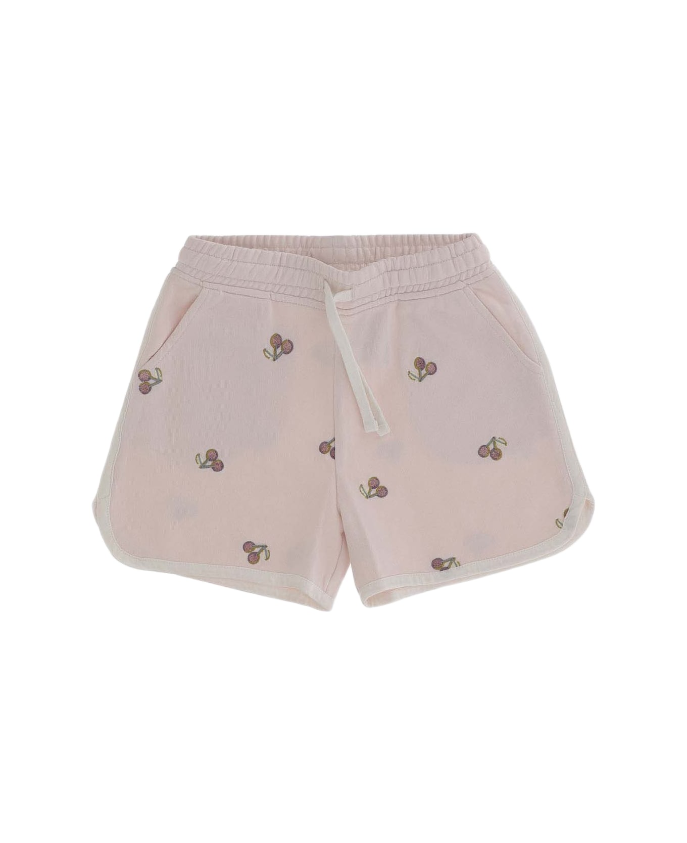 Bonpoint Cotton Shorts With Cherries Pattern - Pink ボトムス