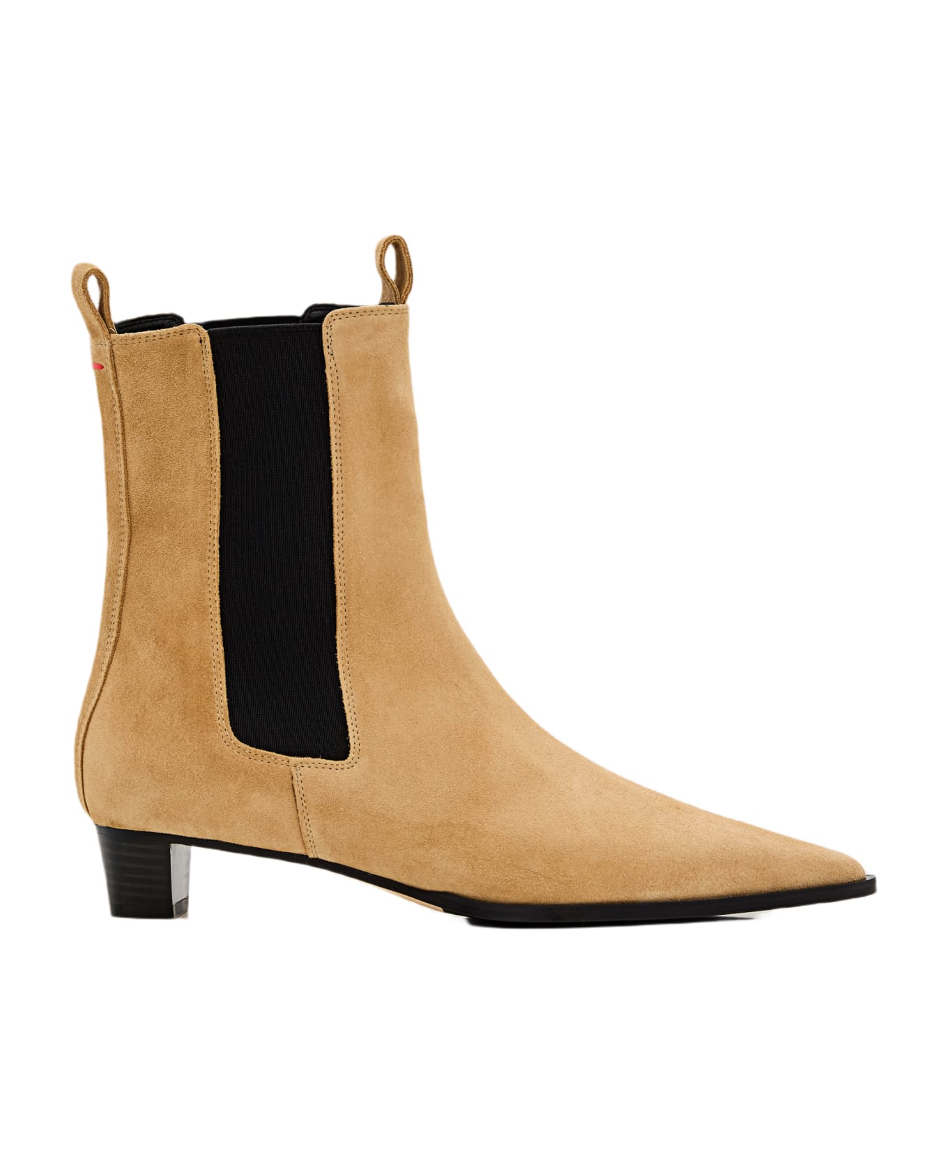 aeyde Kiki Leather Pointed Toe Boots - Beige