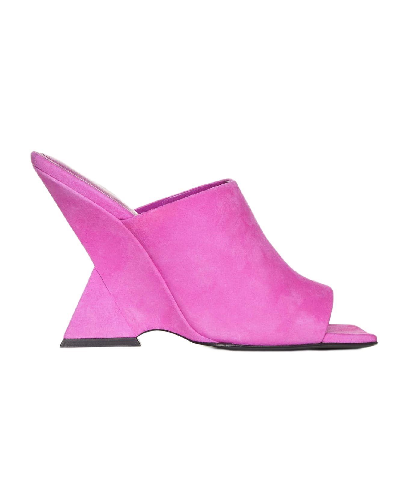 The Attico Cheope Suede Mules - Fluo pink
