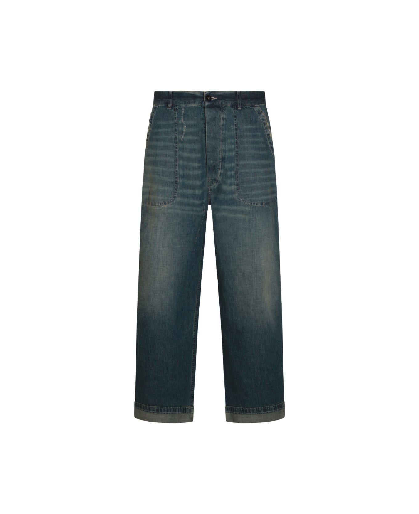 Maison Margiela Blue Cotton Denim Jeans - Blue