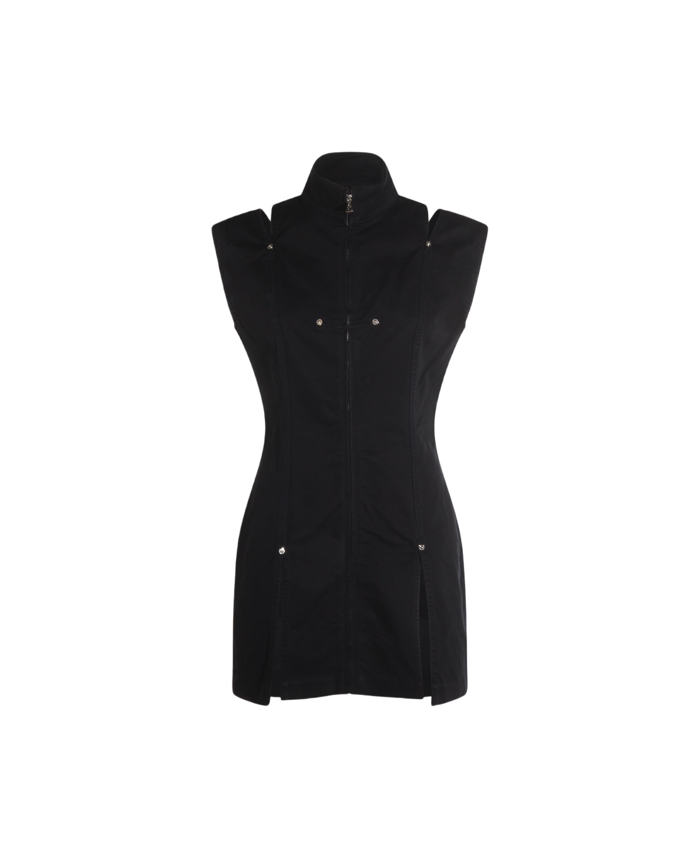 Jean Paul Gaultier Navy Cotton Slit Cotton Dress - Blue