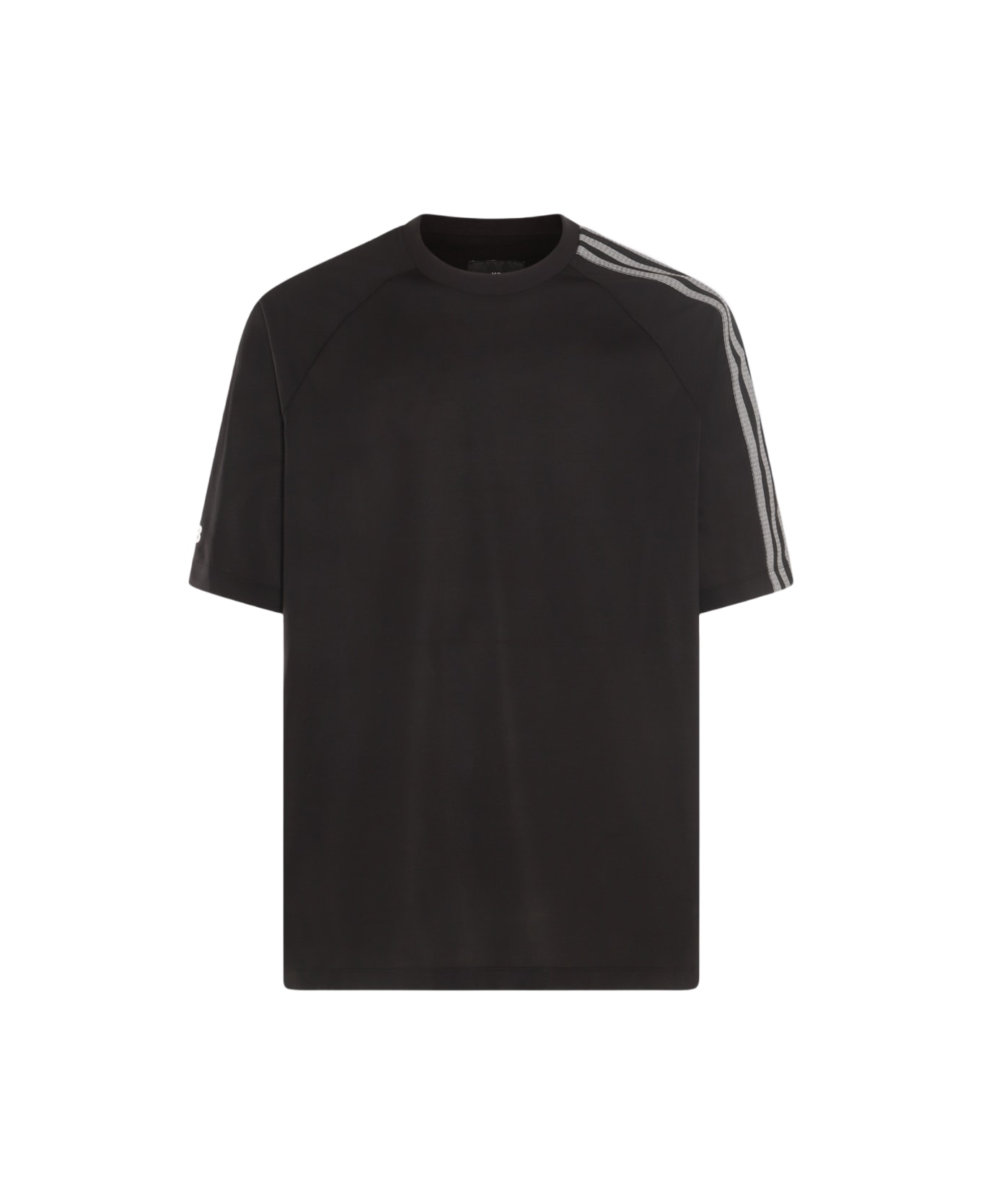 Y-3 Black And Grey Cotton T-shirt - Black Tシャツ
