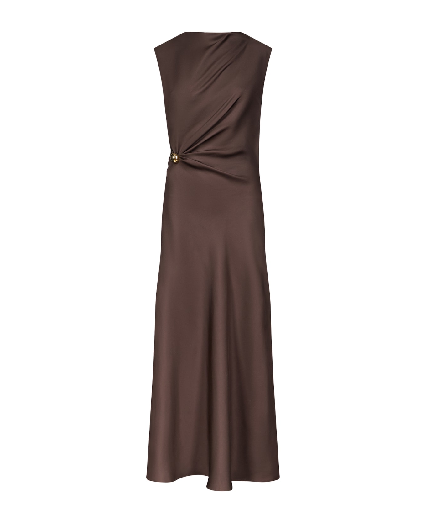 Loulou Studio Roan Sleeveless Draped Dress - Brown