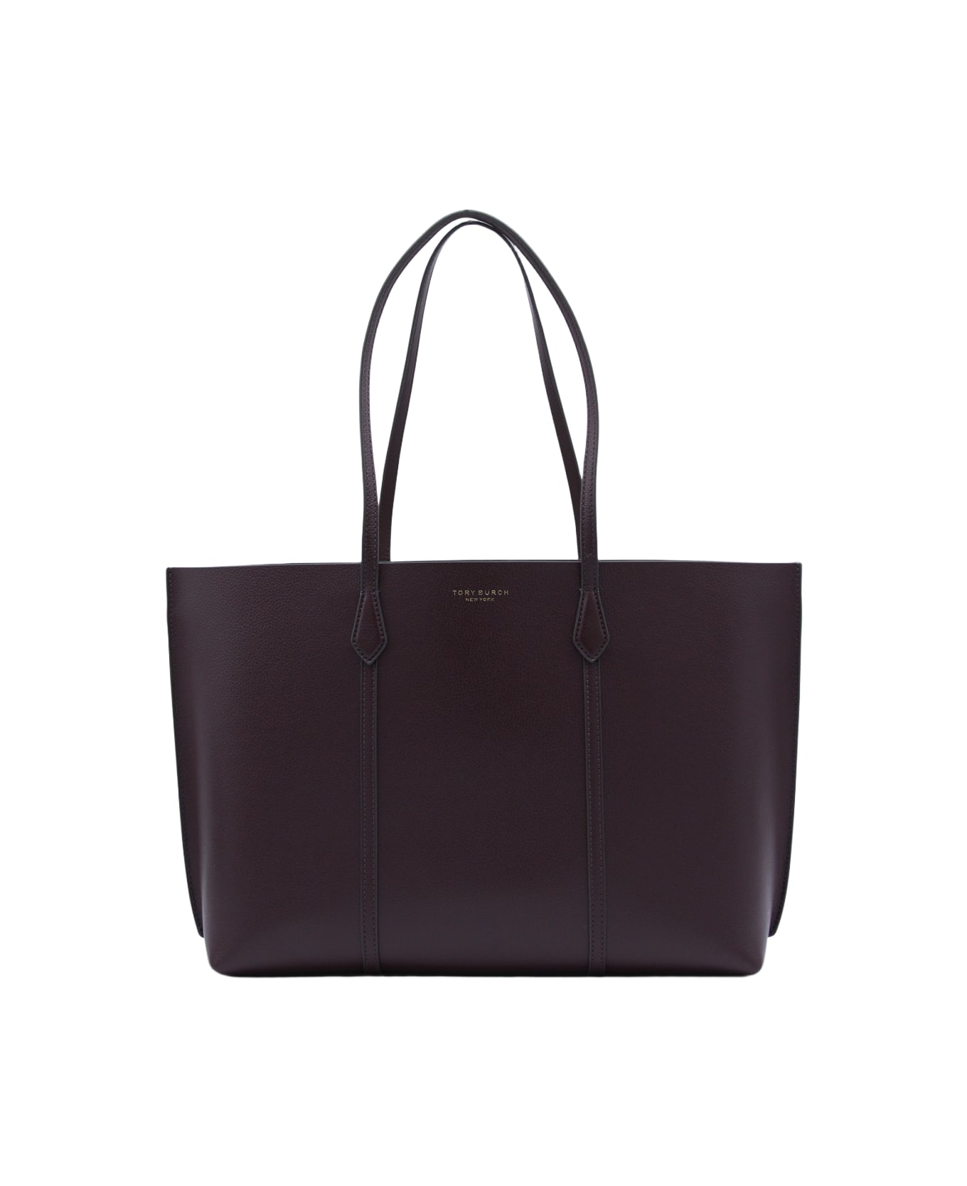 Tory Burch Burgundy Leather Perry Tote - DARK CARMINE