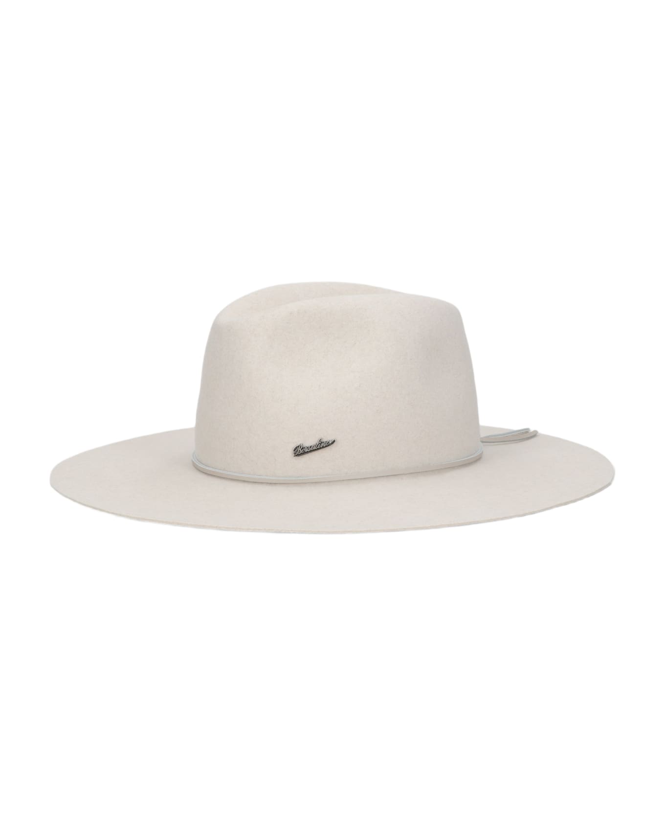 Borsalino Heath Alessandria Brushed Felt Leather Hatband - BEIGE 帽子