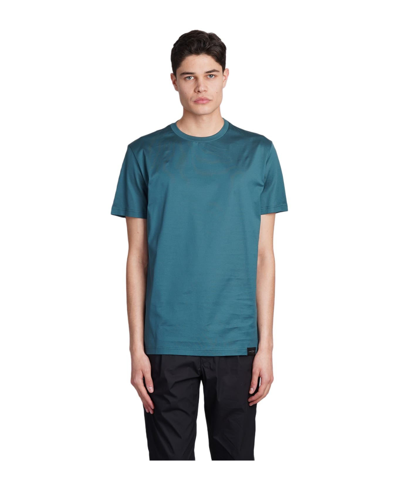 Low Brand B134 Basic T-shirt In Green Cotton - green