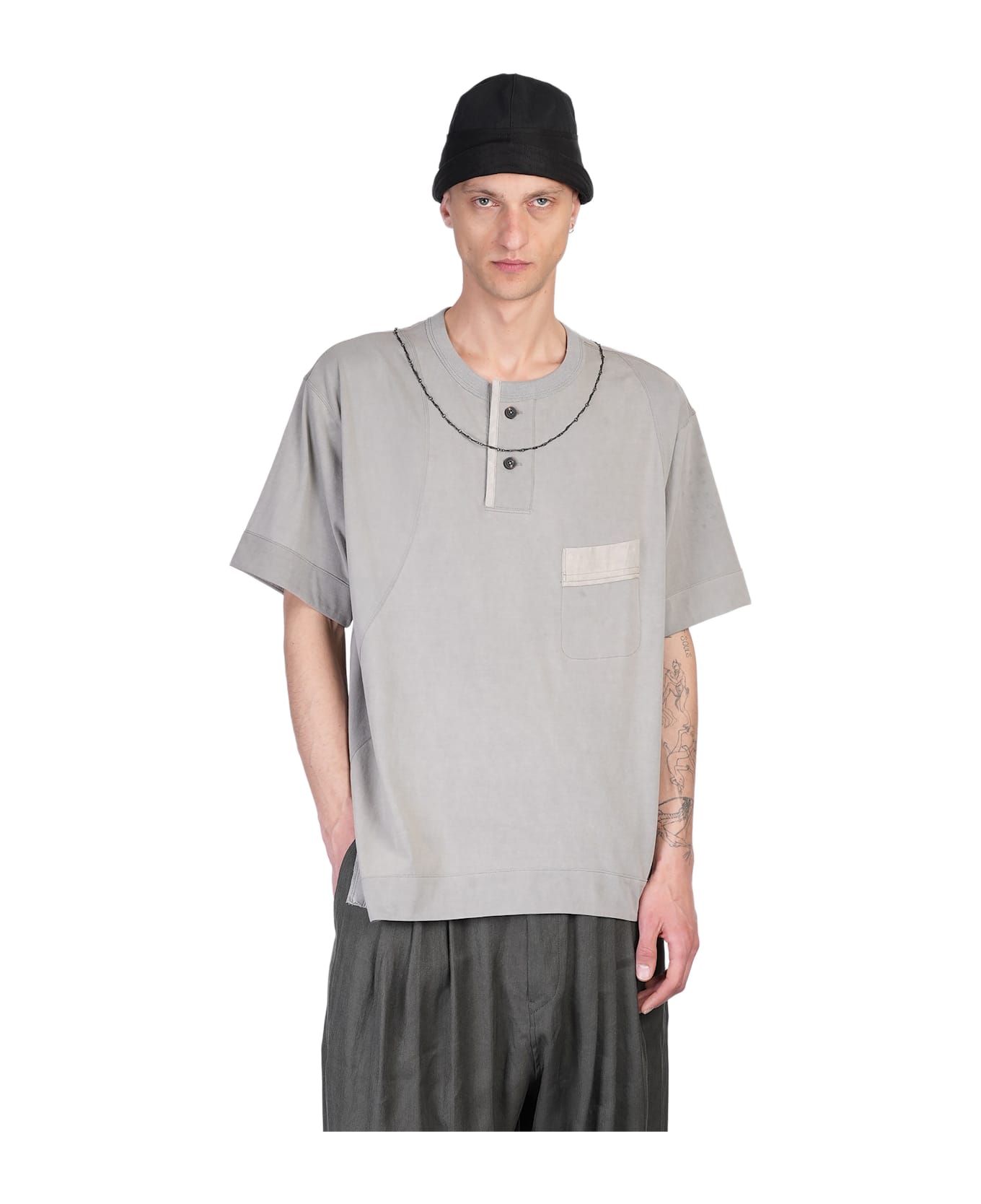 Ziggy Chen T-shirt In Grey Cotton - grey