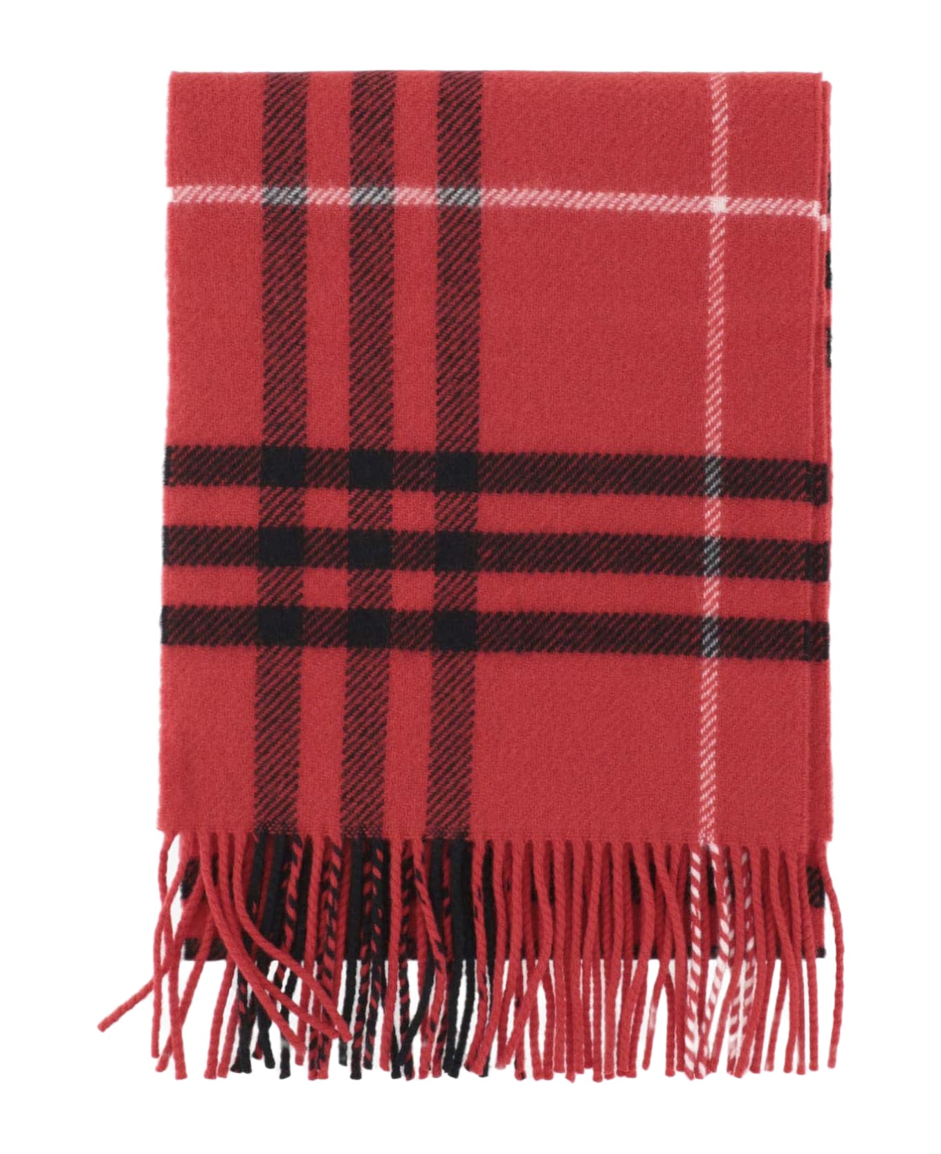 Burberry Wool And Cashmere Check Scarf - Red