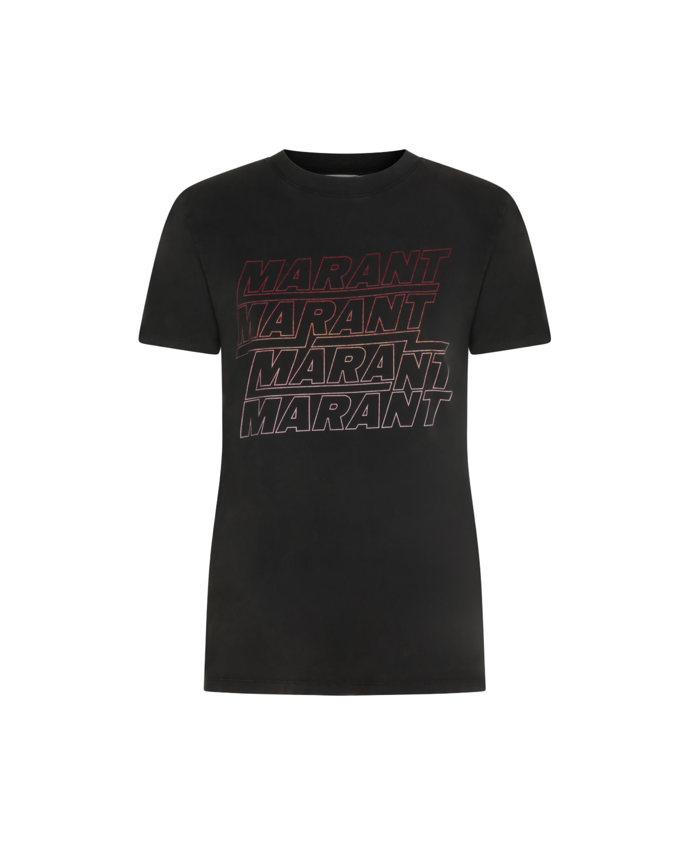 Marant Étoile Black Cotton T-shirt - OFF-BLACK
