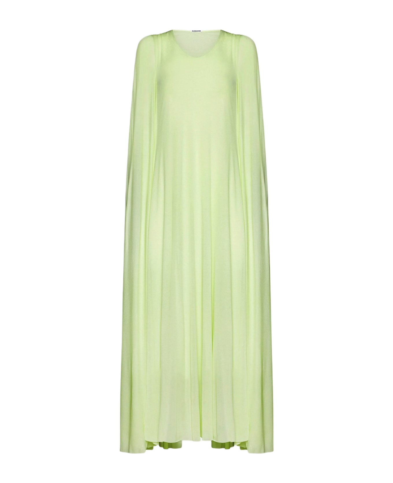 Jil Sander Viscose Cape Long Dress - Yellow