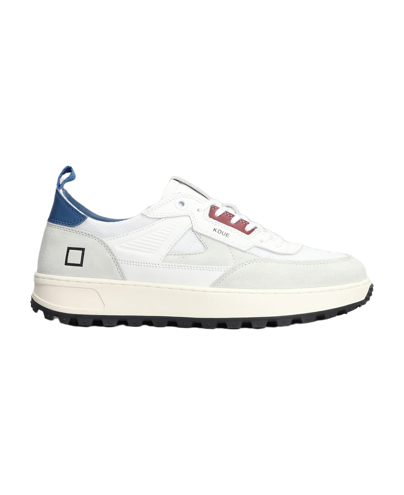 D.A.T.E. Kdue Sneakers In White Leather And Fabric - white