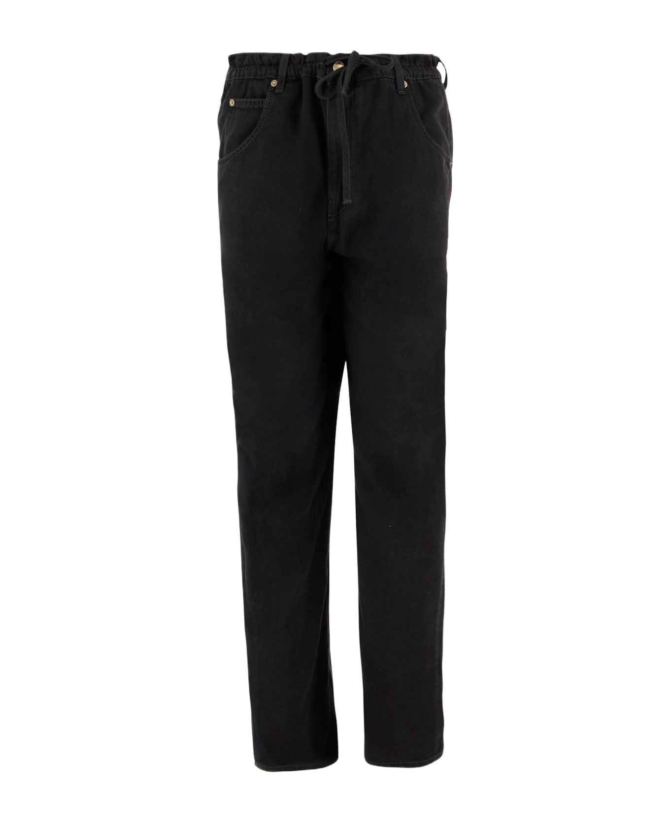 DARKPARK Iris Cotton And Lyocell Trousers With Drawstring - Black