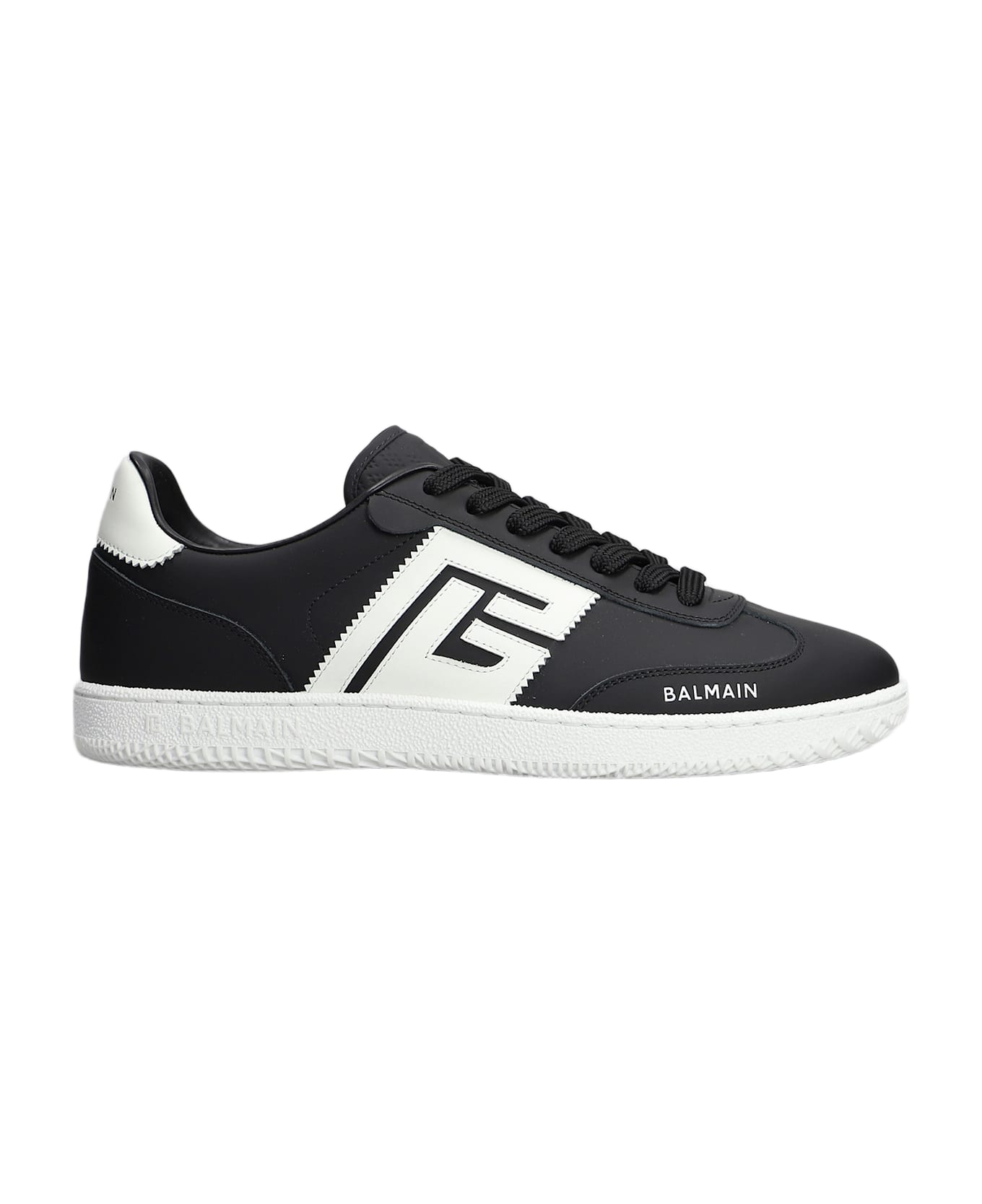 Balmain Swan Sneakers In Black Leather - black