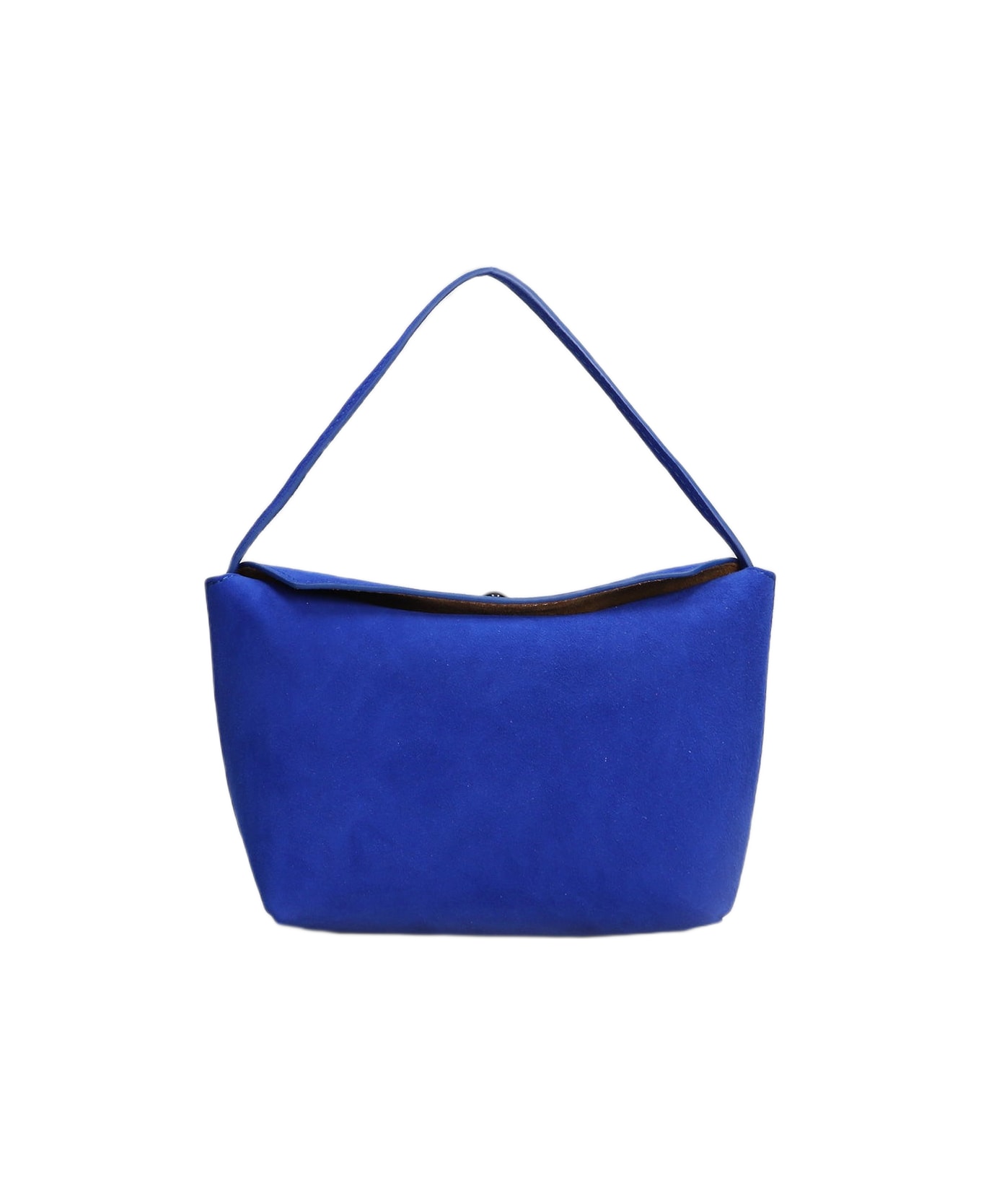 Christopher Esber Turnlock Suede Mini Hand Bag In Blue Suede - blue
