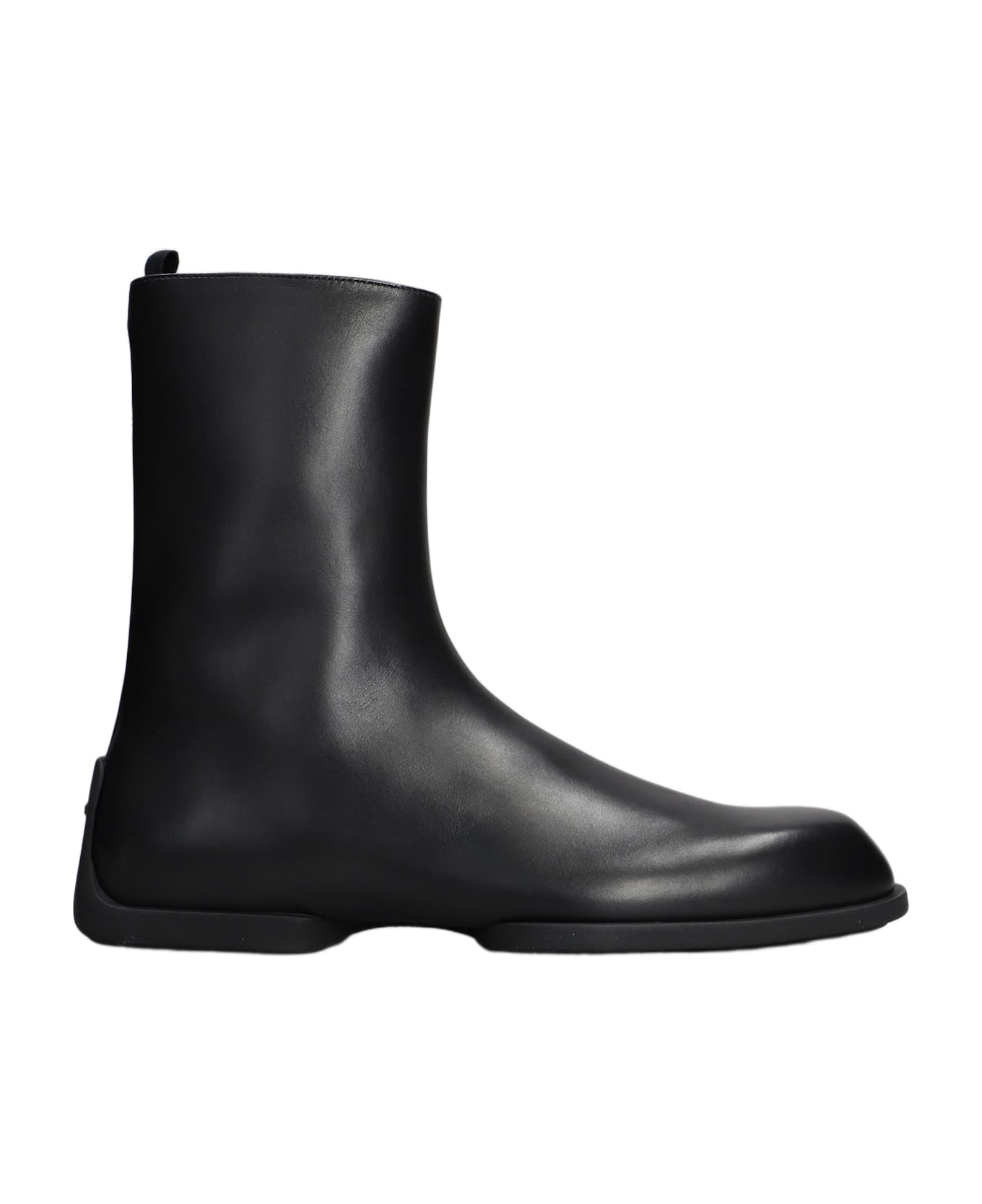 Jil Sander Ankle Boots In Black Leather - black