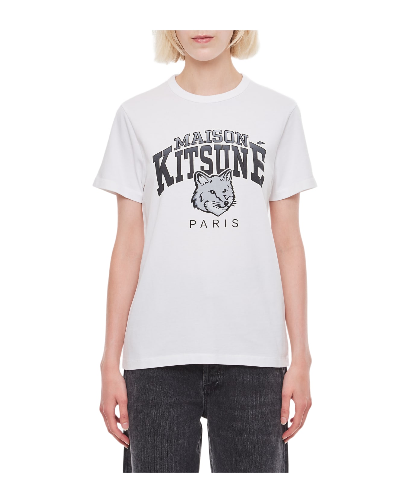 Maison Kitsuné Campus Fox Classic Cotton T-shirt - White