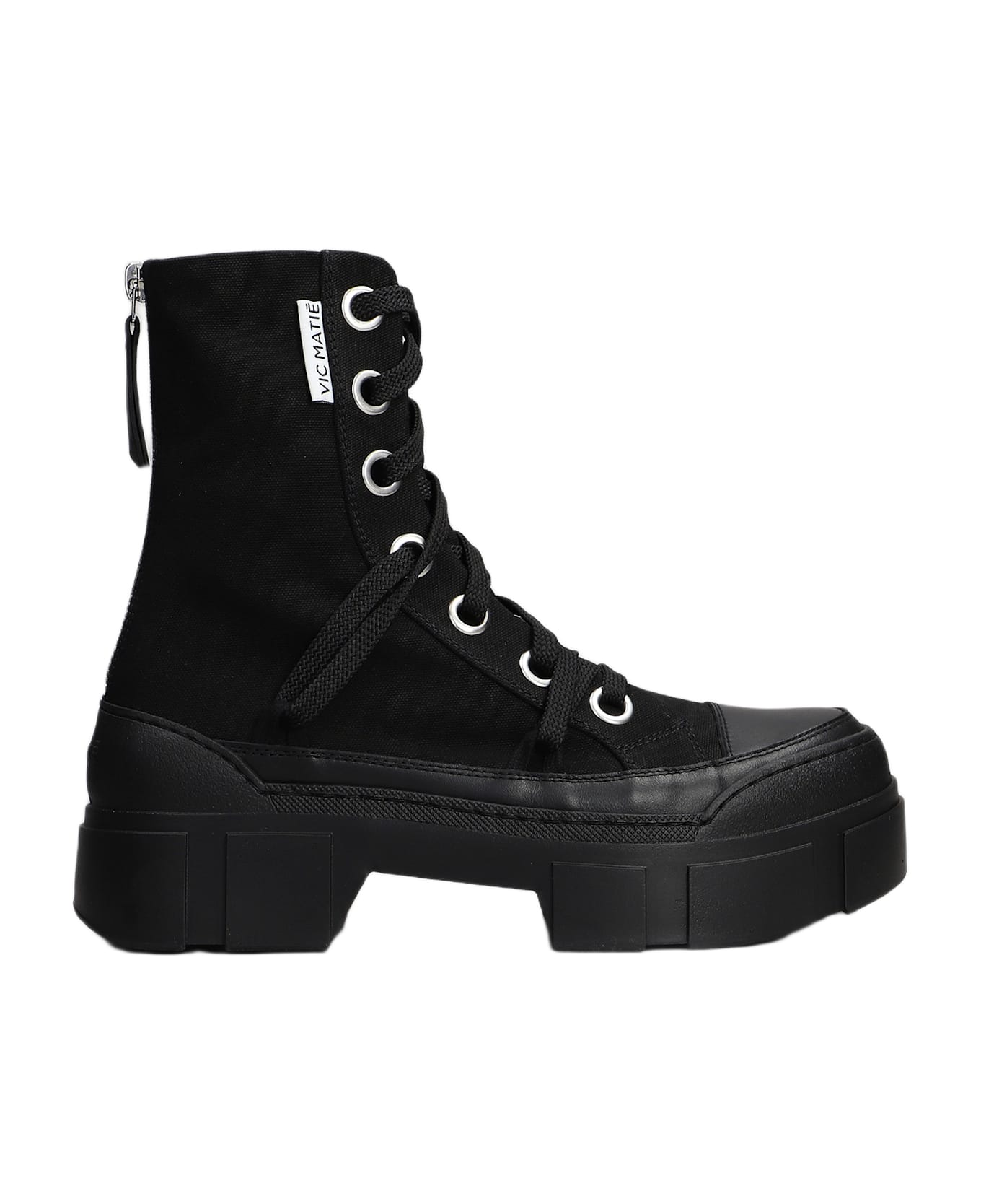 Vic Matié Bardo-nilo 101 Combat Boots In Black Fabric - black