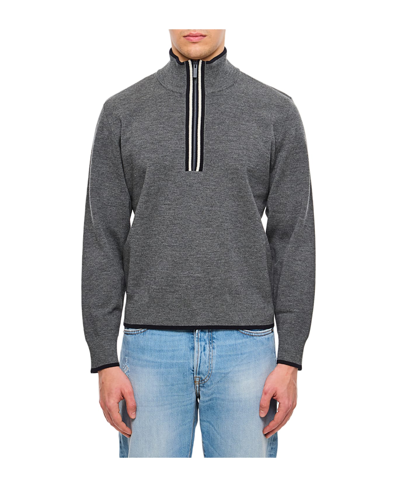 Thom Browne Half Zip Pullover - Grey