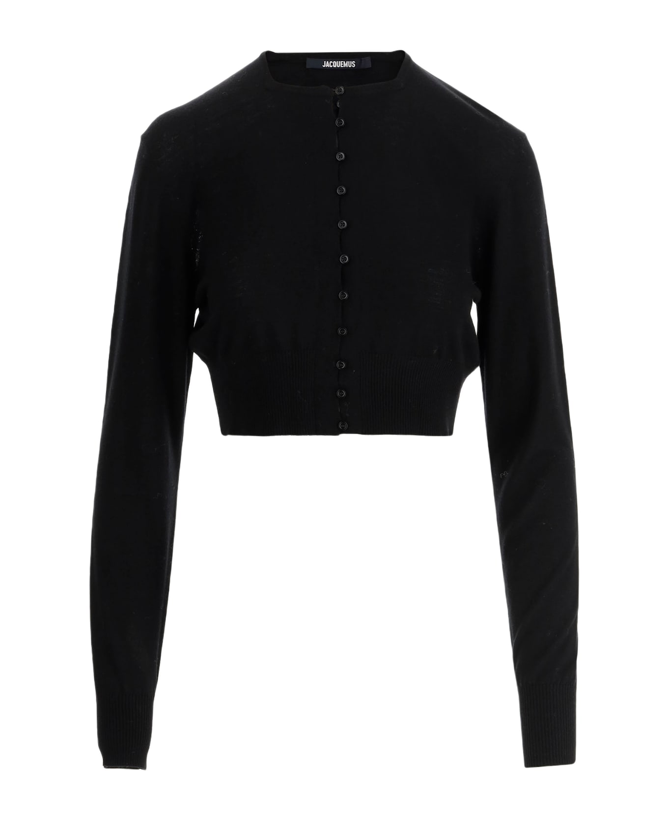 Jacquemus Wool Crop Cardigan - Black