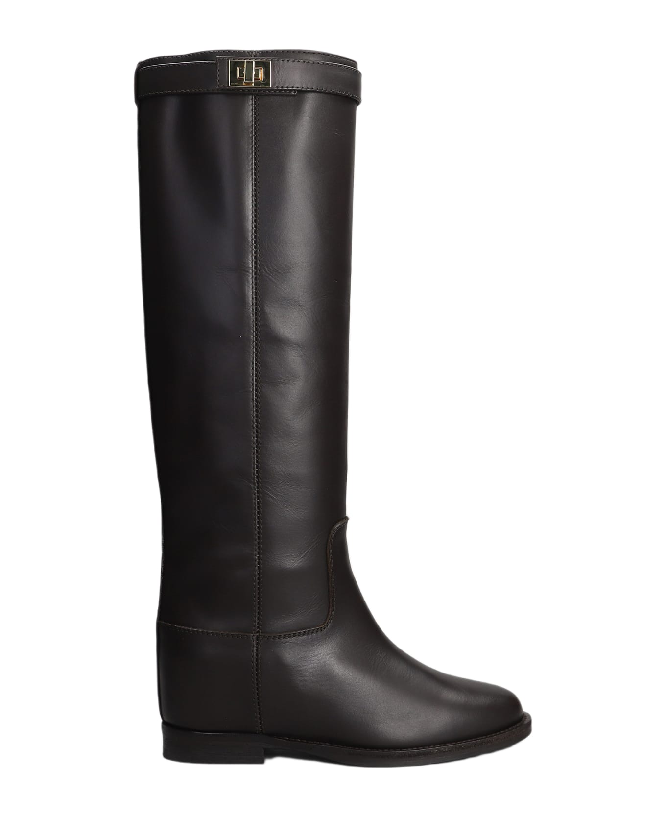 Via Roma 15 In Dark Brown Leather - dark brown