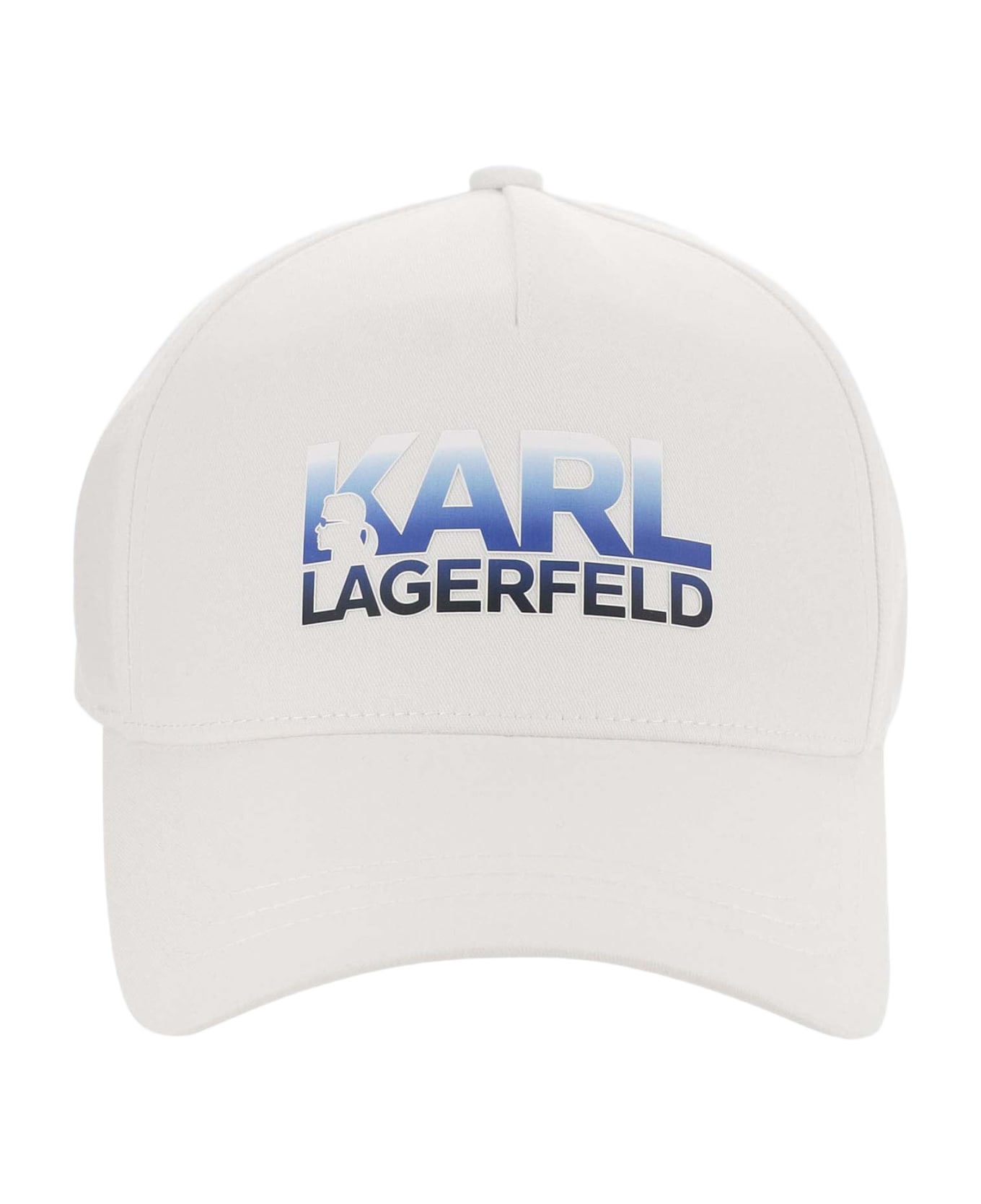 Karl Lagerfeld Cotton Blend Baseball Cap With Logo - White 帽子