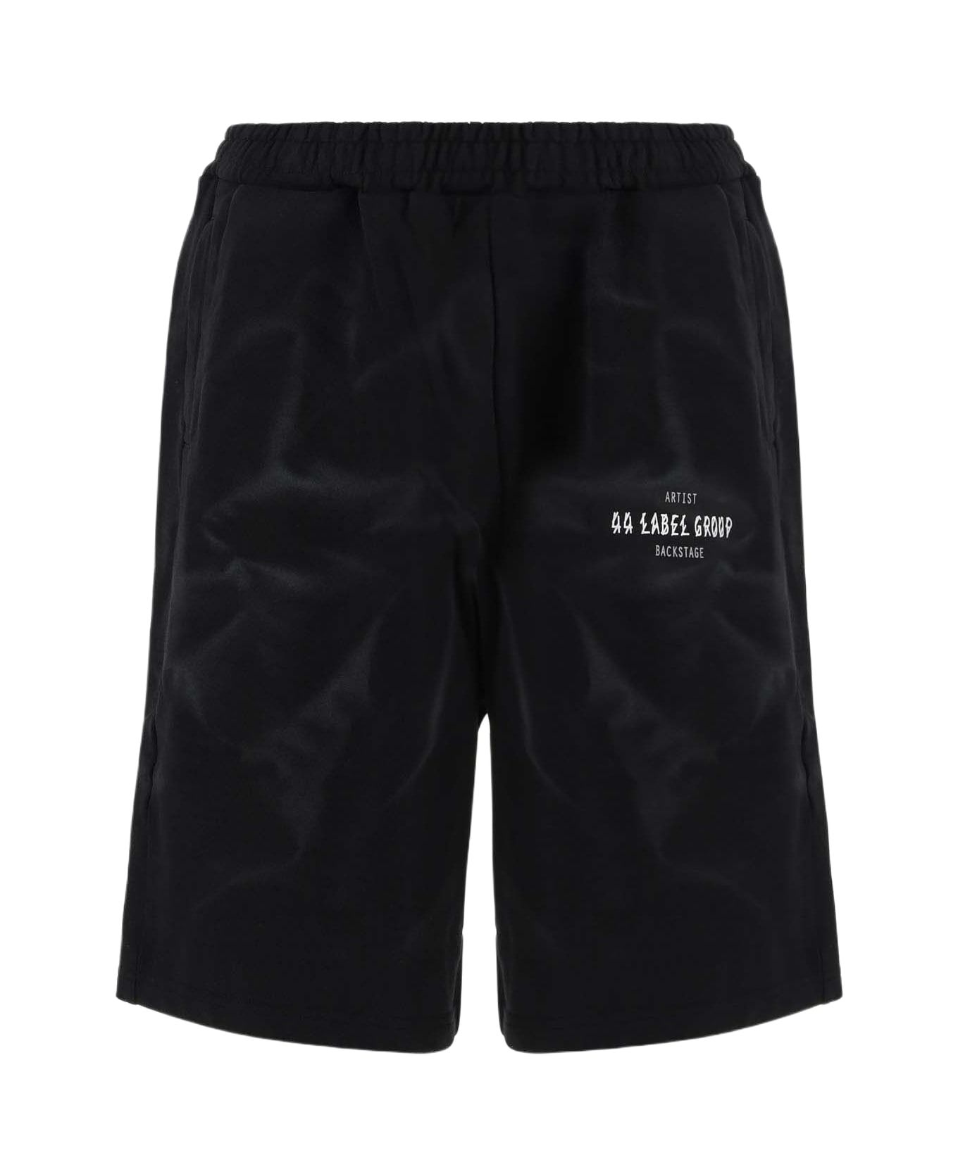 44 Label Group Cotton Bermuda Shorts With Logo - Black ショートパンツ