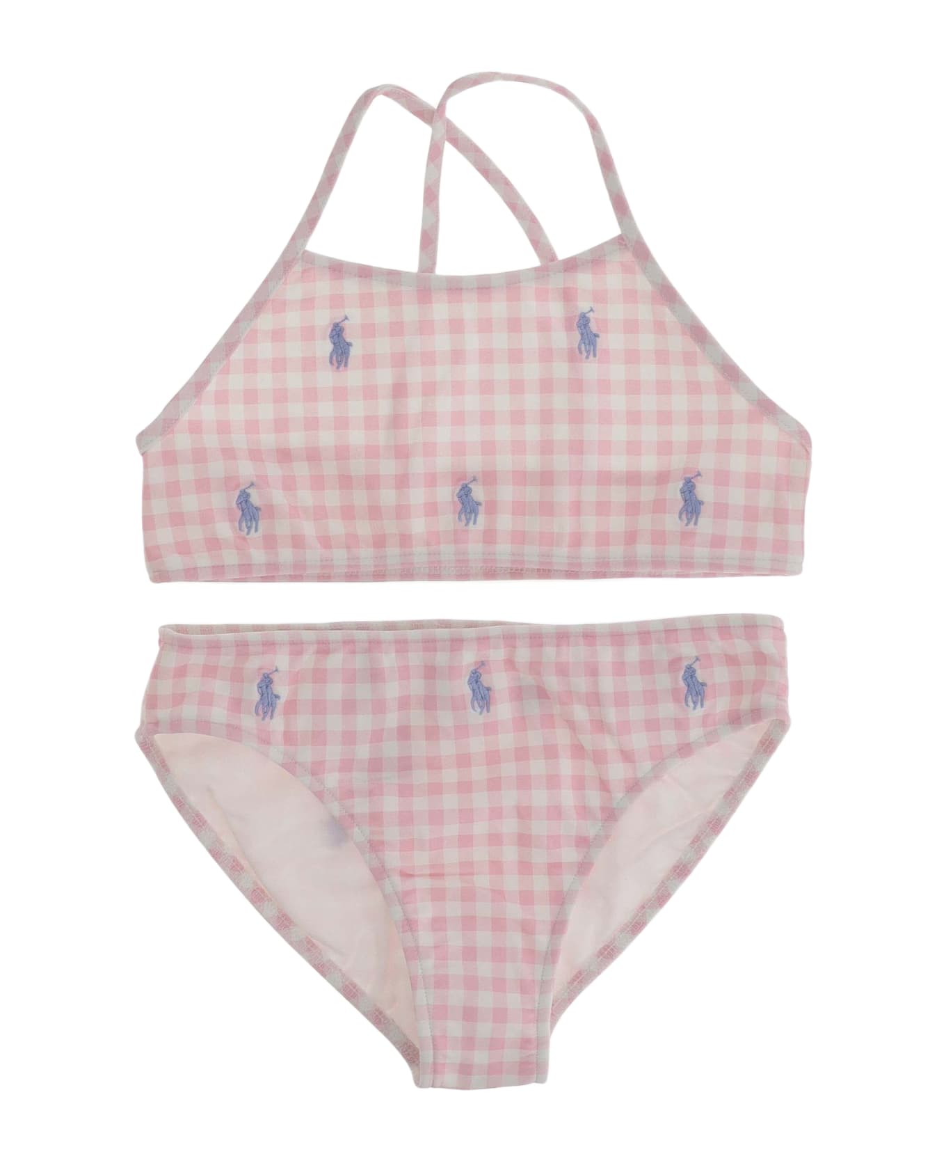 Polo Ralph Lauren Stretch Nylon Bikini With Logo - Pink