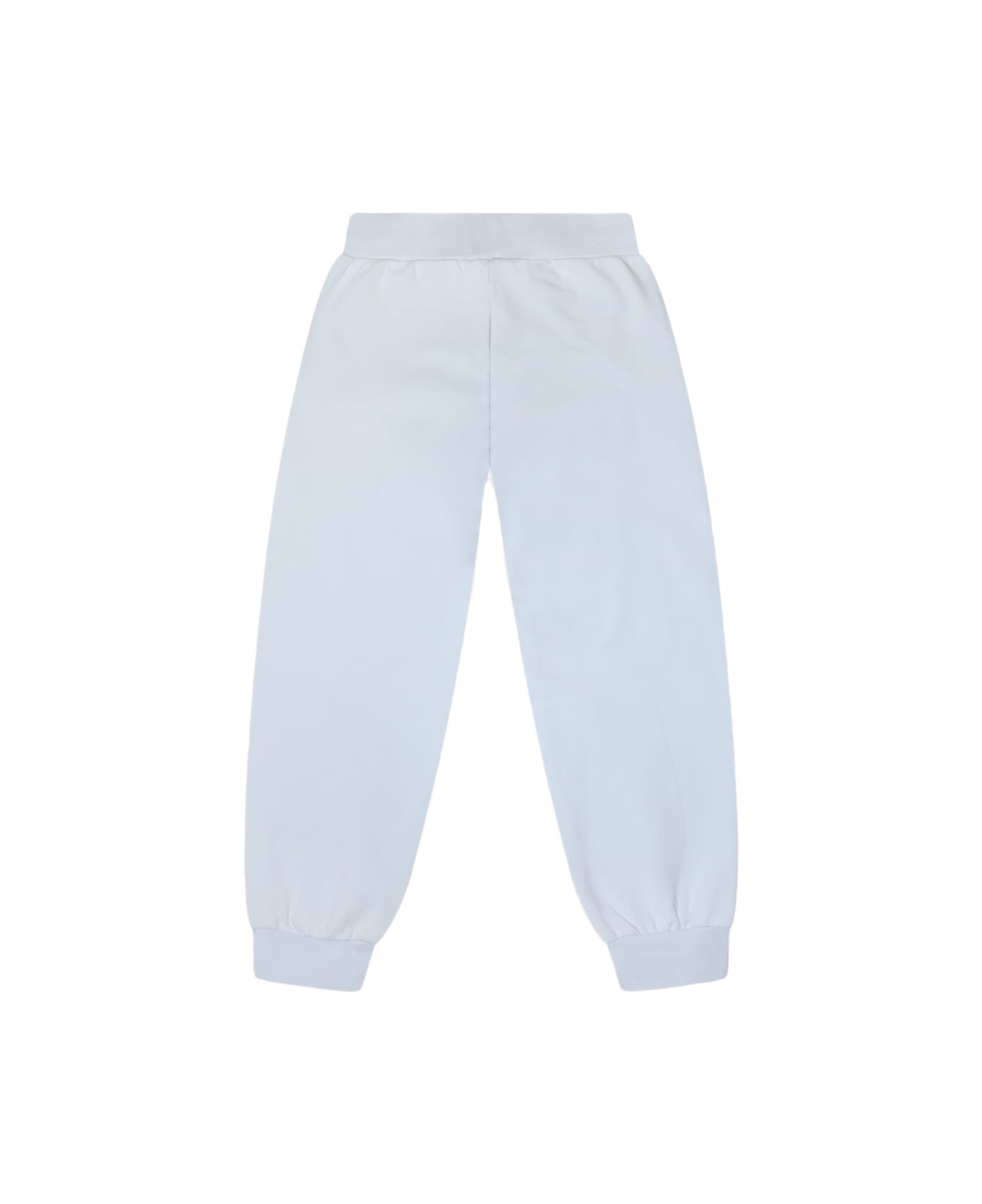 Monnalisa Light Blue Cotton Track Pants - Grey