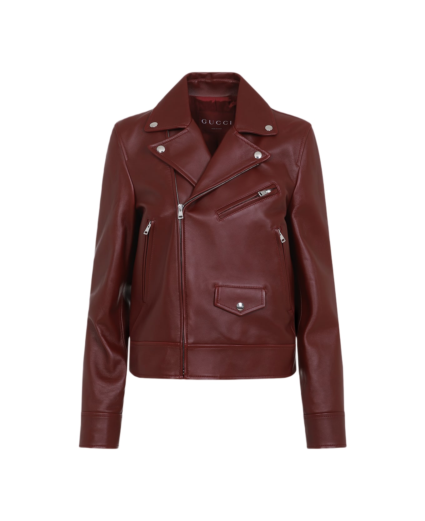 Gucci Leather Jacket - Rosso Ancora