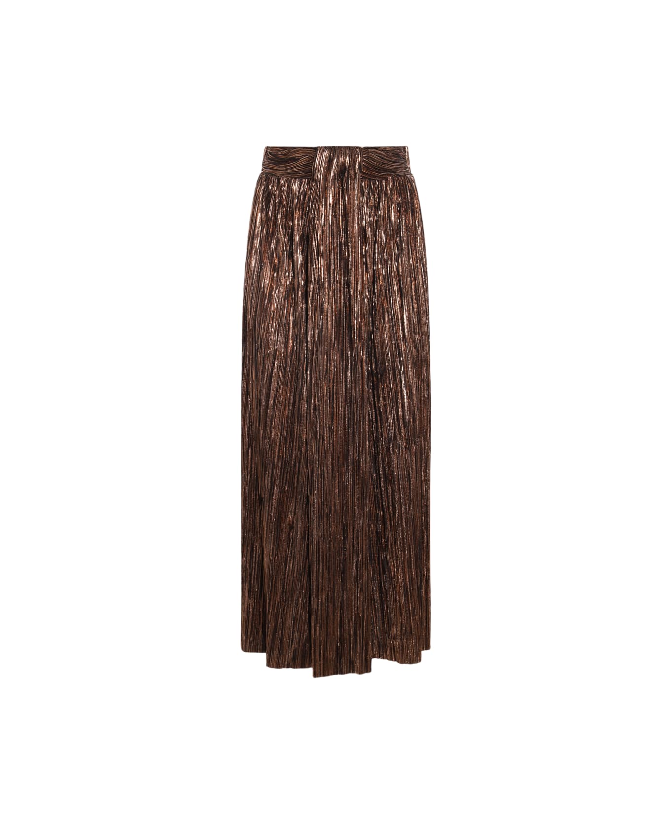 Sabina Musayev Brown Lame' Long Skirt - Brown
