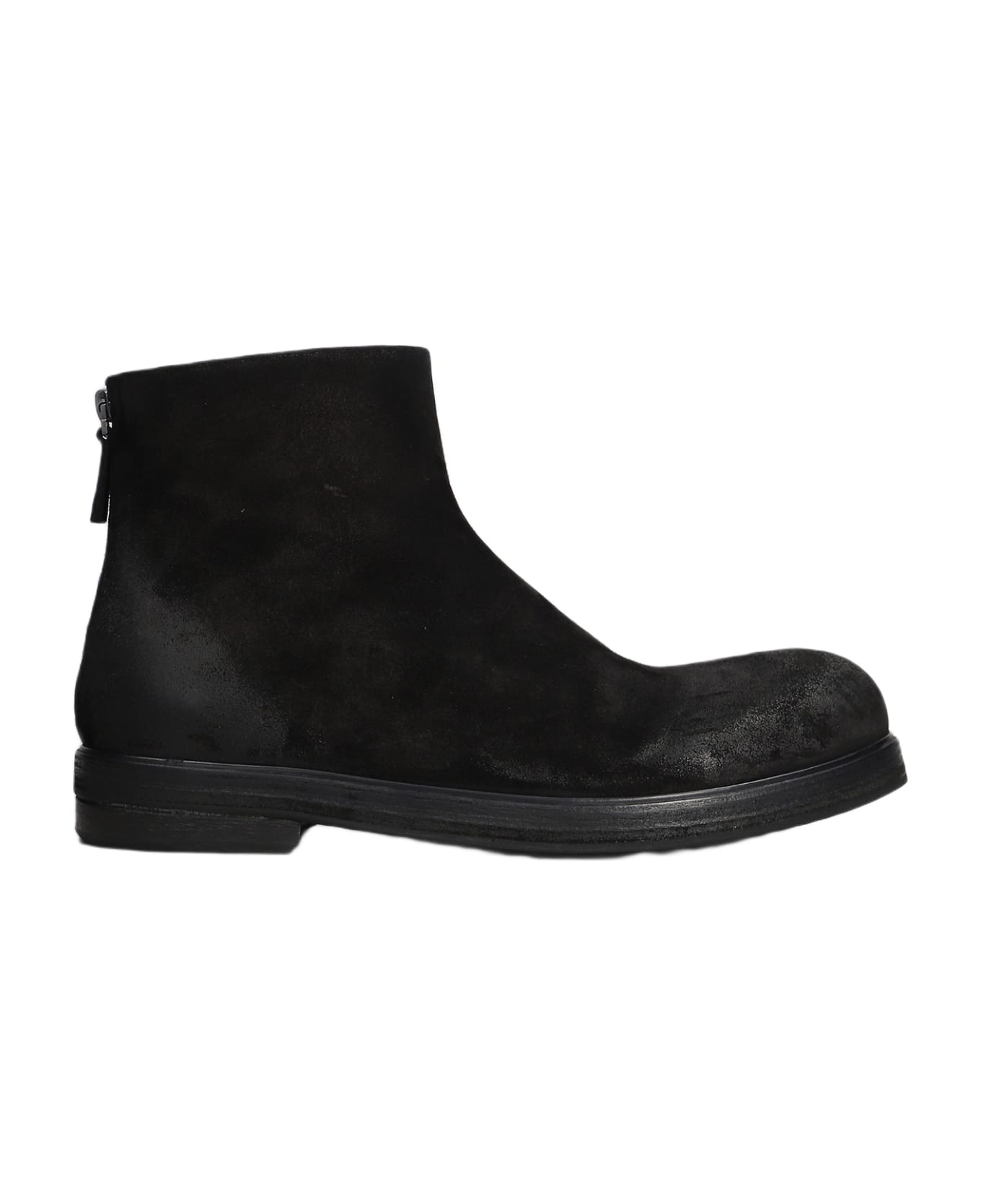Marsell Zucca Ankle Boots In Black Suede - black