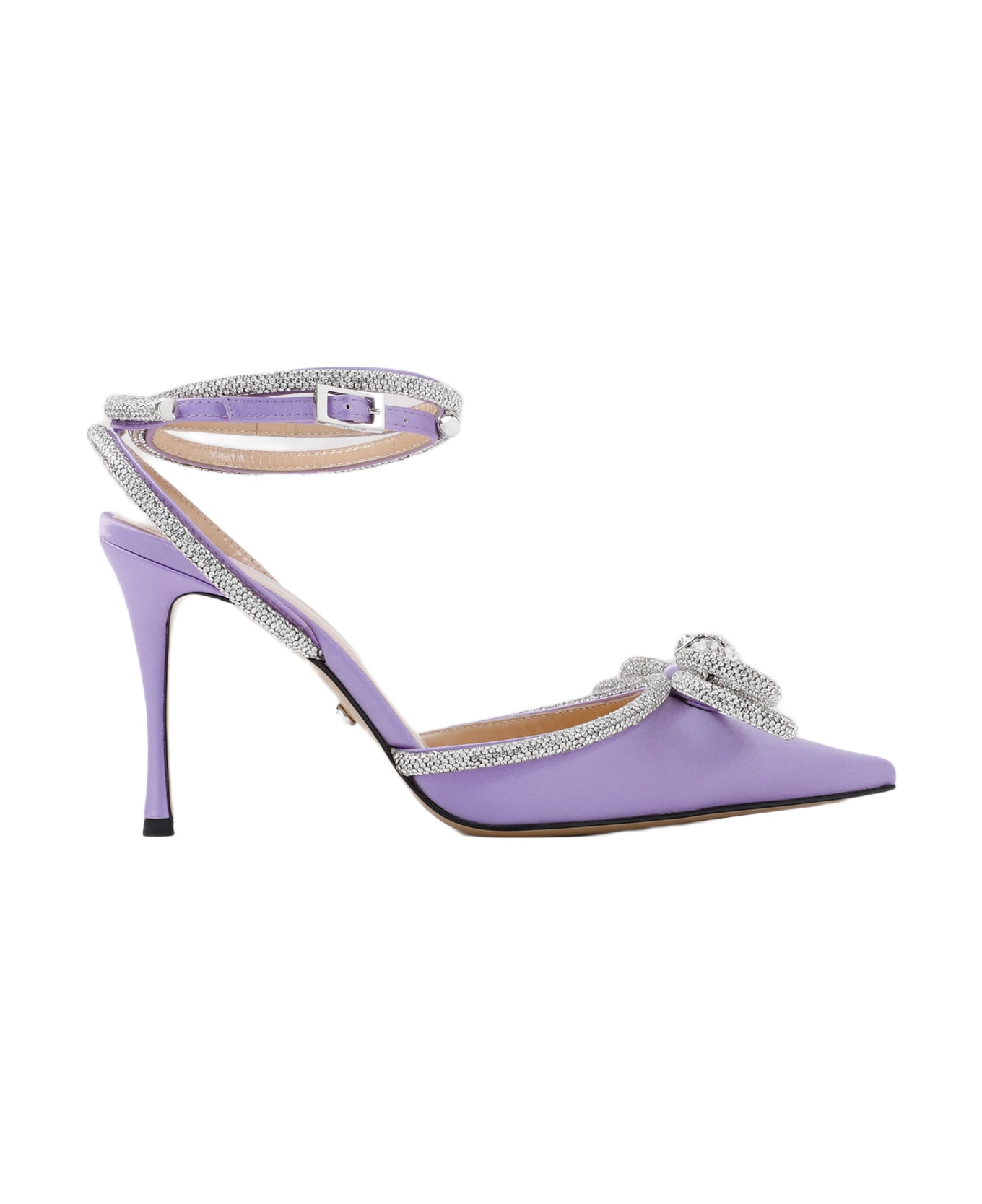 Mach & Mach Double Bow Lavender Satin High Heels Pumps - Lavender